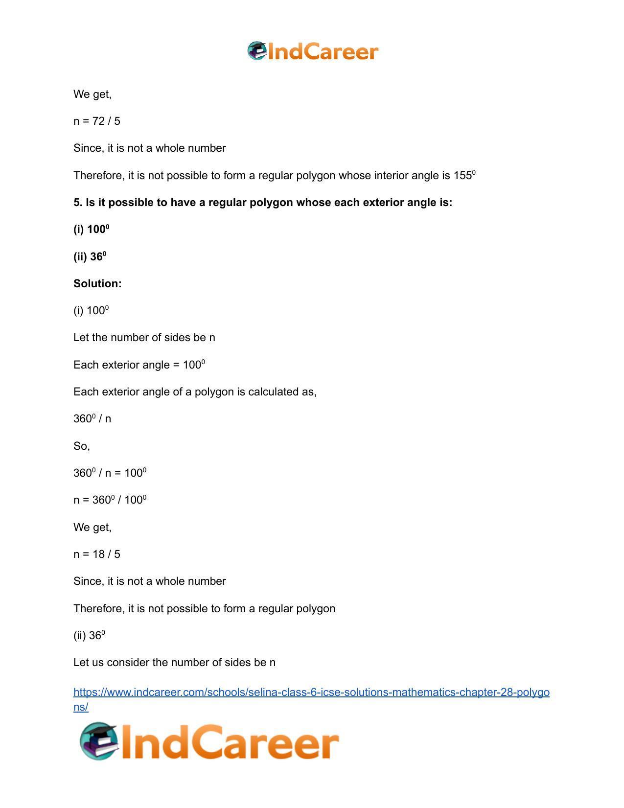 Selina Class 6 ICSE Solutions Mathematics : Chapter 28- Polygons - Page 19