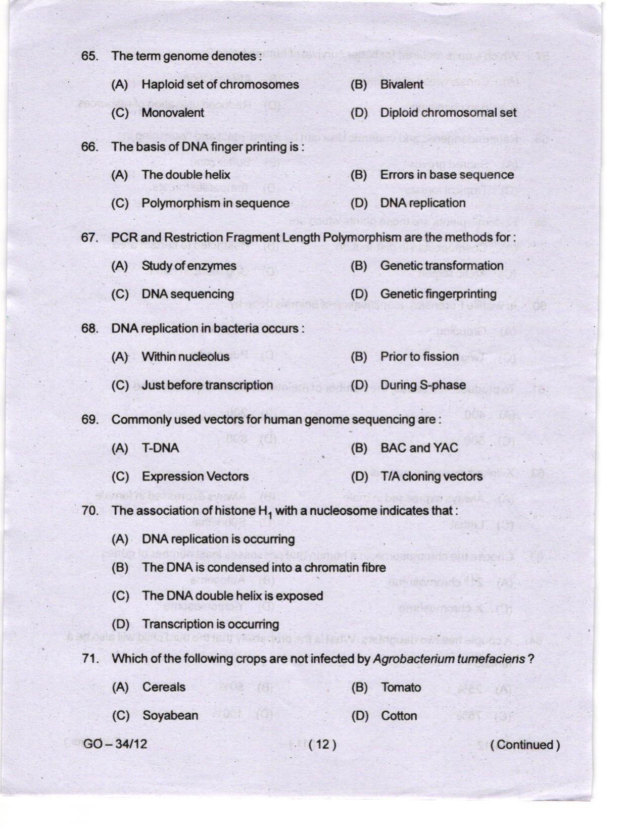 Odisha CPET 2024 WILDLIFE & BC Question Papers - Page 12