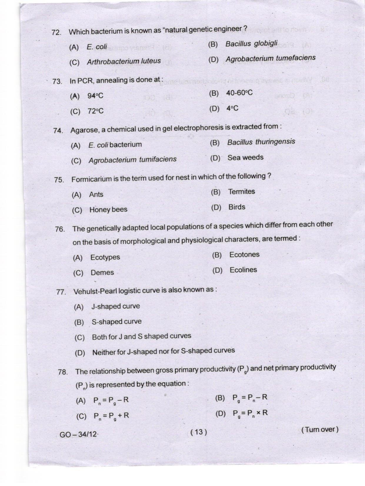 Odisha CPET 2024 WILDLIFE & BC Question Papers - Page 13