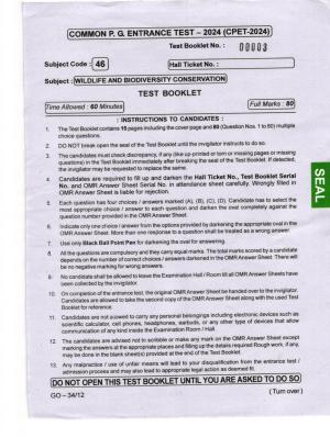 Odisha CPET 2024 WILDLIFE & BC Question Papers