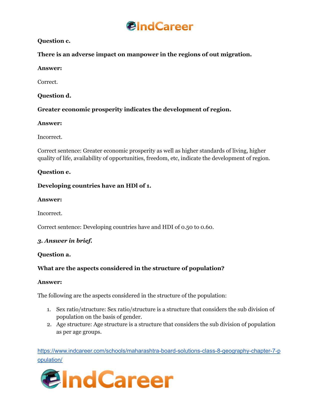 Maharashtra Board Solutions Class 8-Geography: Chapter 7- Population - Page 4