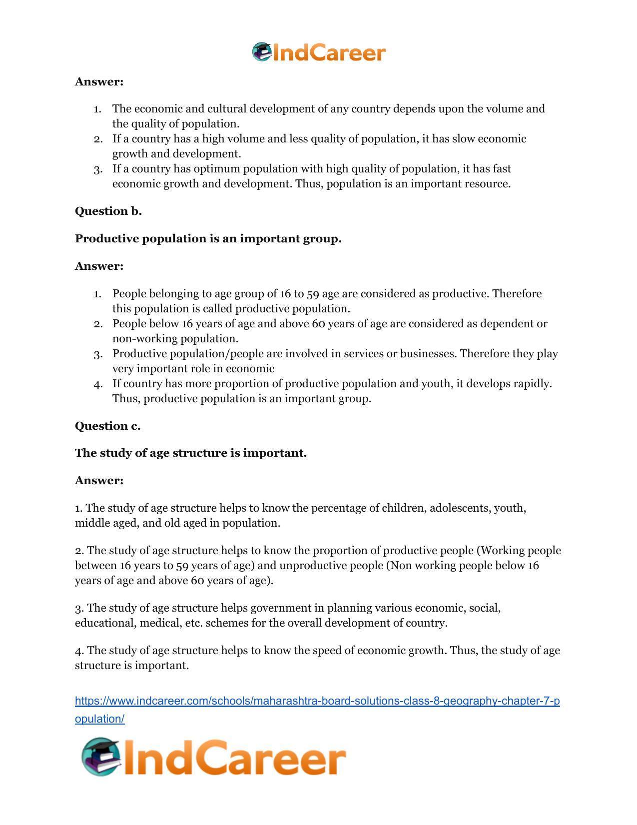 Maharashtra Board Solutions Class 8-Geography: Chapter 7- Population - Page 7
