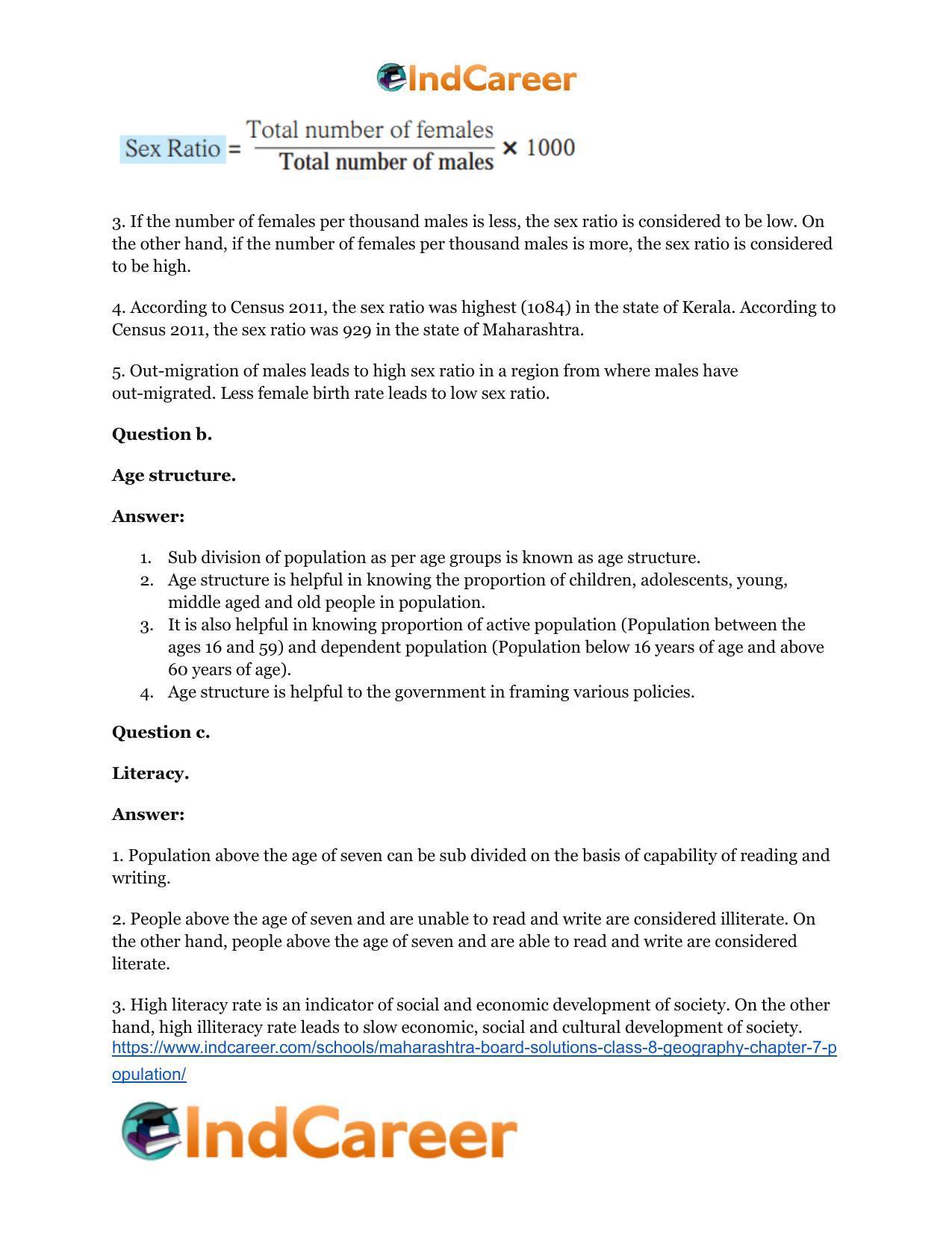 Maharashtra Board Solutions Class 8-Geography: Chapter 7- Population - Page 9