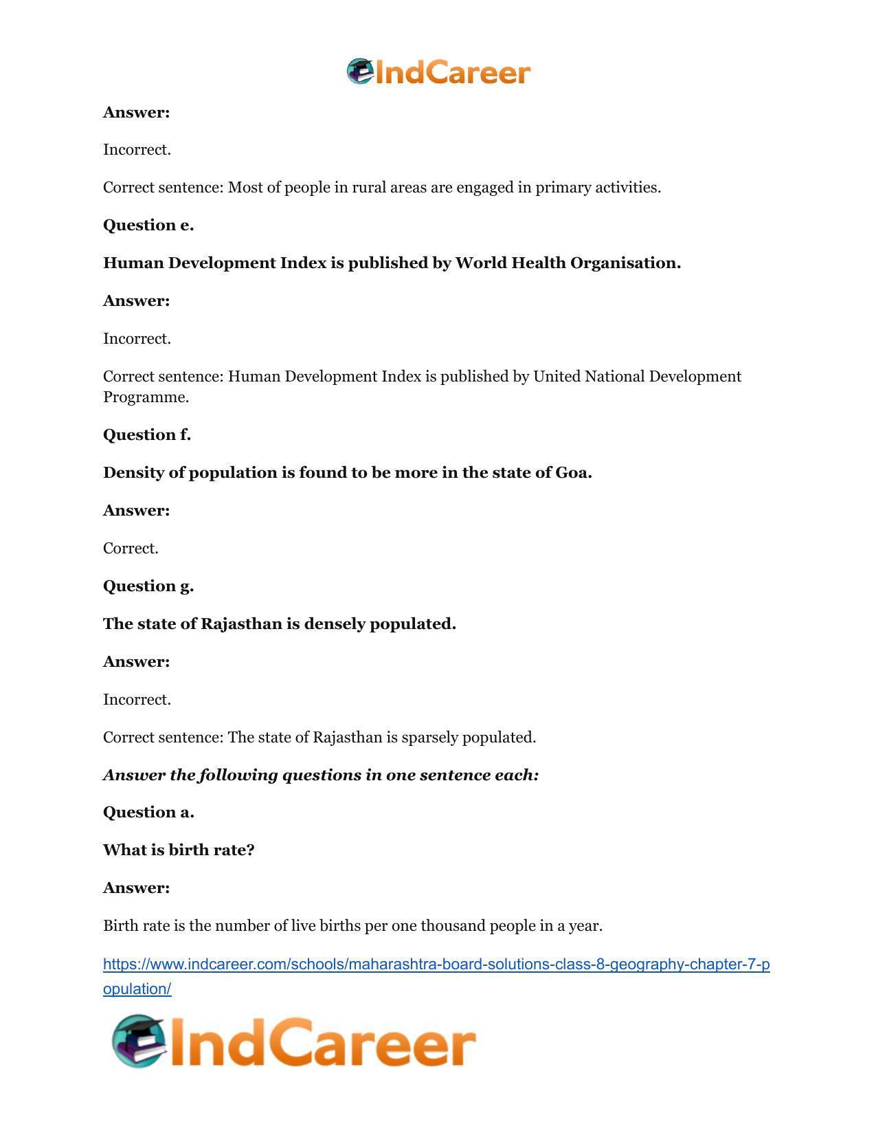 Maharashtra Board Solutions Class 8-Geography: Chapter 7- Population - Page 12