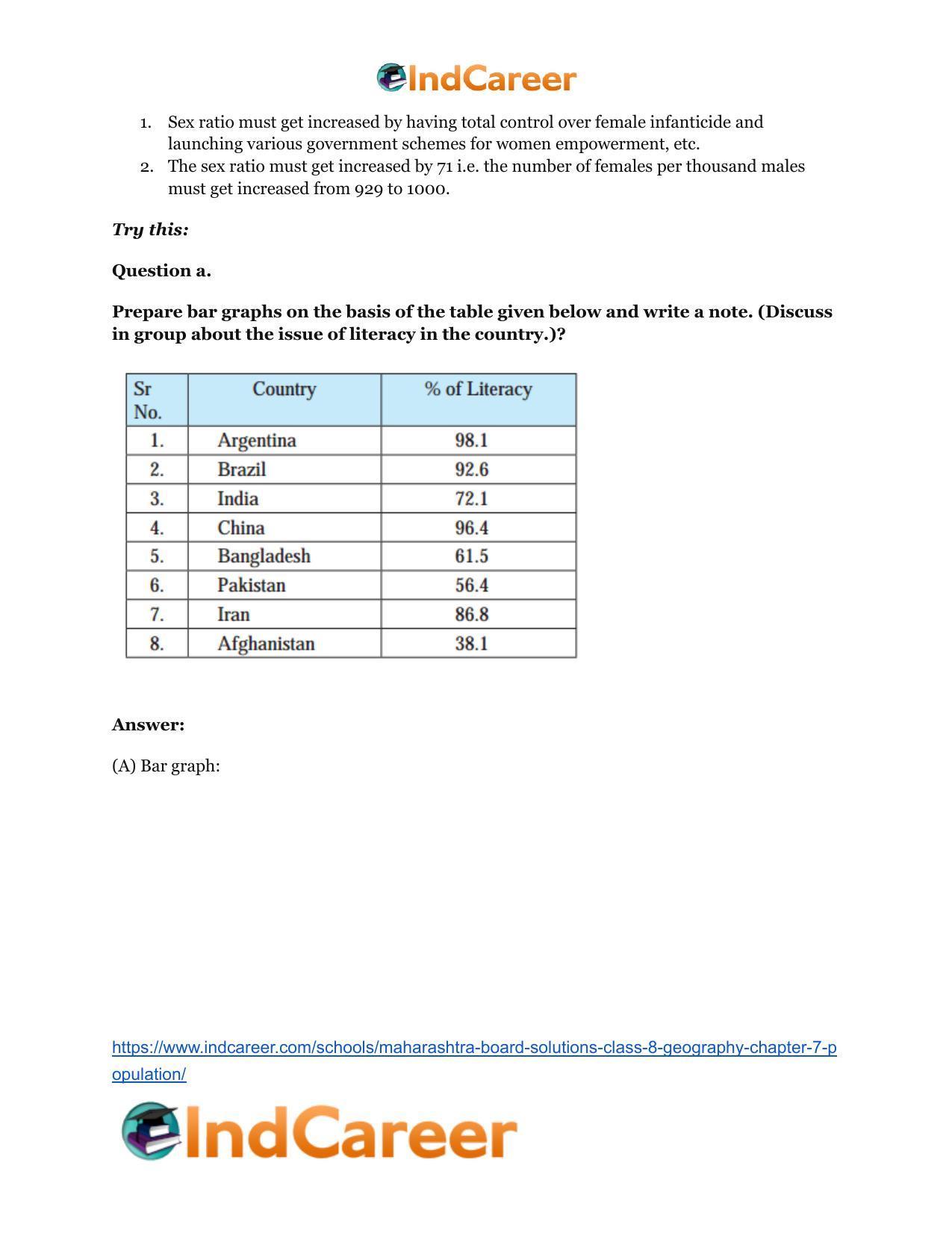 Maharashtra Board Solutions Class 8-Geography: Chapter 7- Population - Page 17