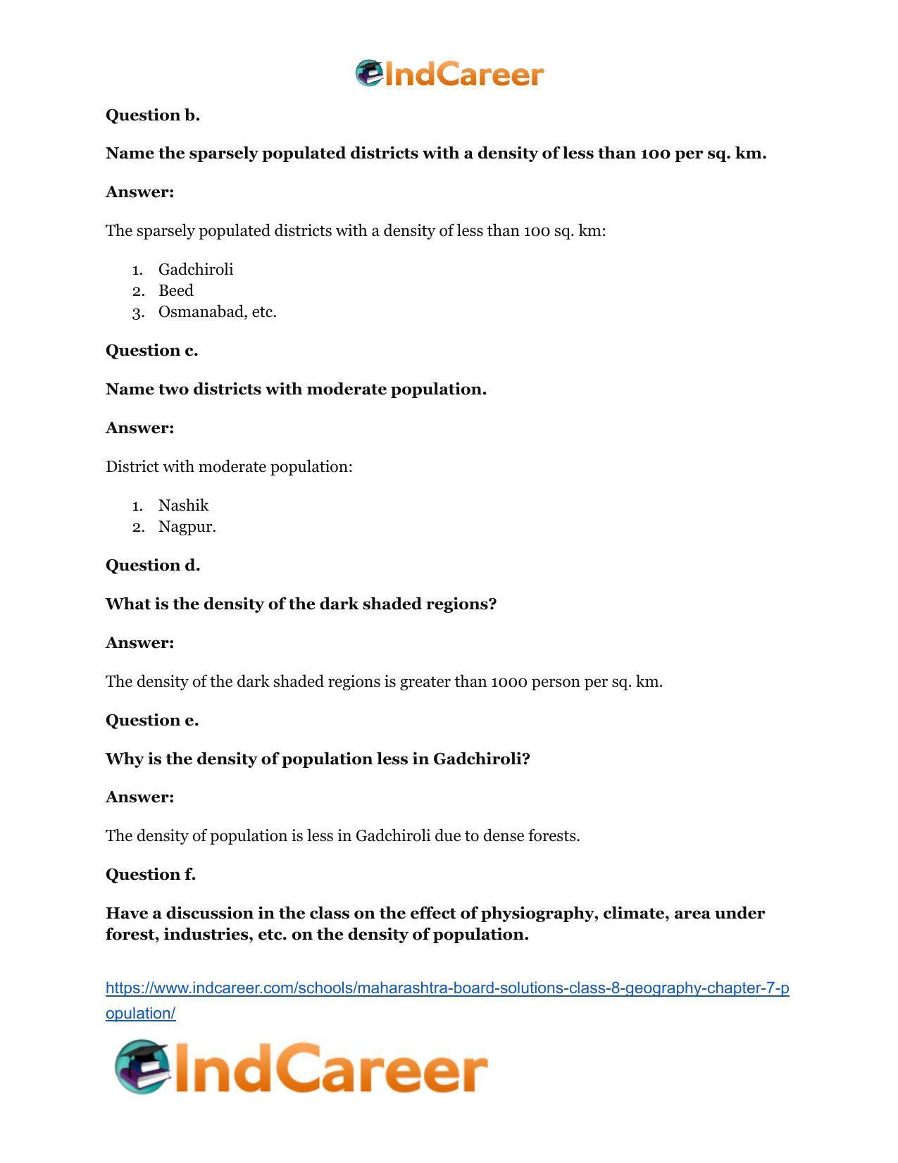 Maharashtra Board Solutions Class 8-Geography: Chapter 7- Population - Page 20