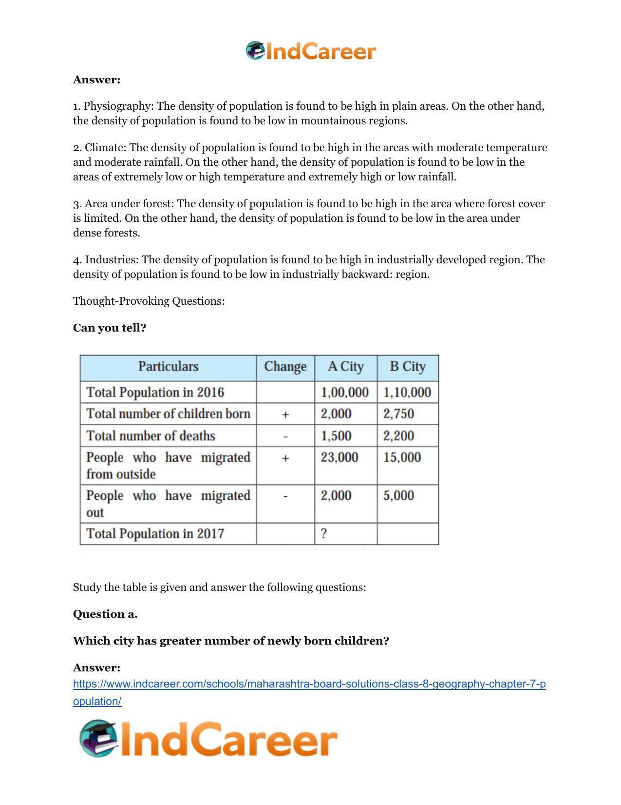 Maharashtra Board Solutions Class 8-Geography: Chapter 7- Population - Page 21