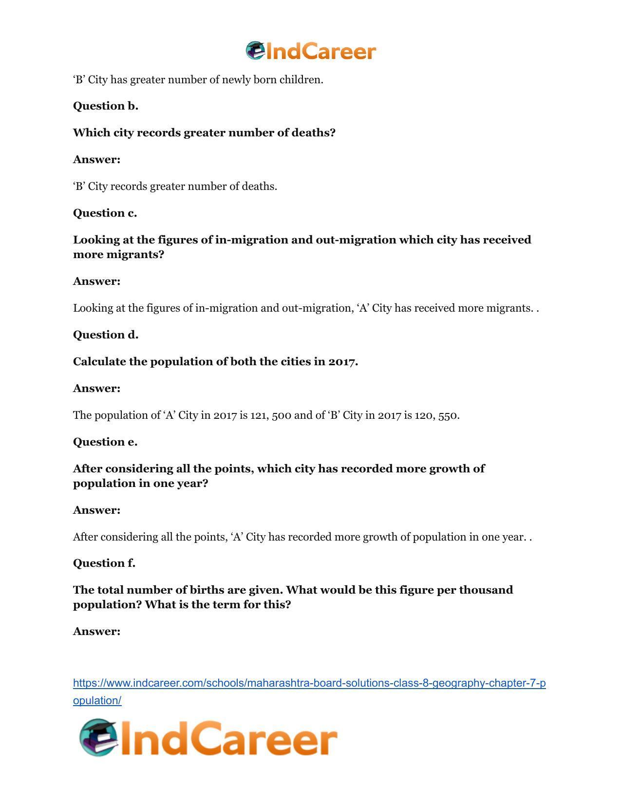 Maharashtra Board Solutions Class 8-Geography: Chapter 7- Population - Page 22