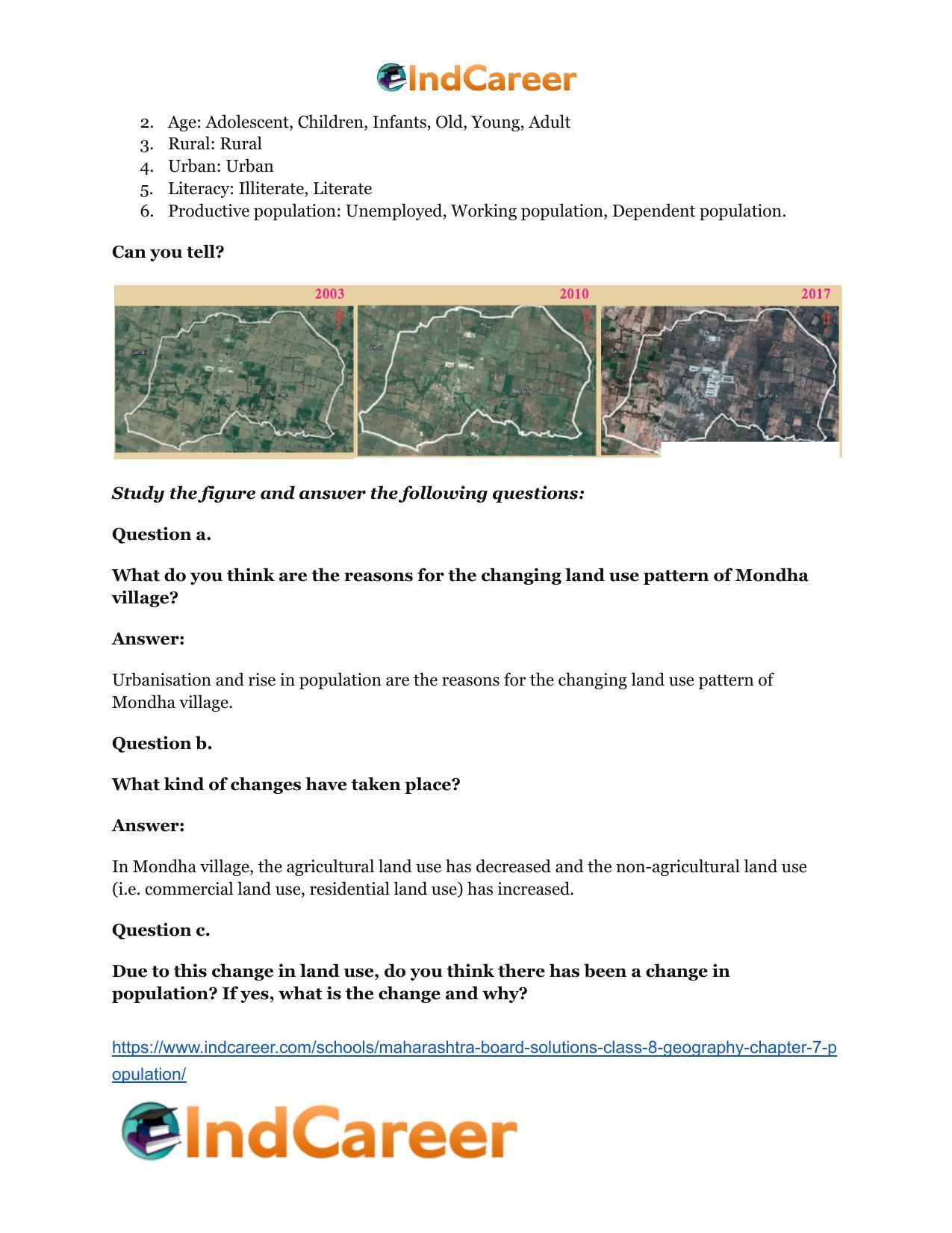 Maharashtra Board Solutions Class 8-Geography: Chapter 7- Population - Page 25