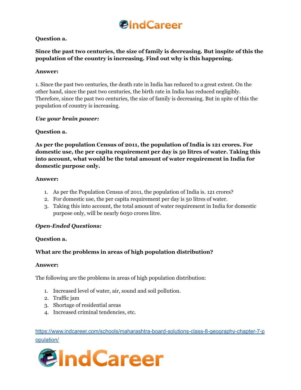 Maharashtra Board Solutions Class 8-Geography: Chapter 7- Population - Page 35