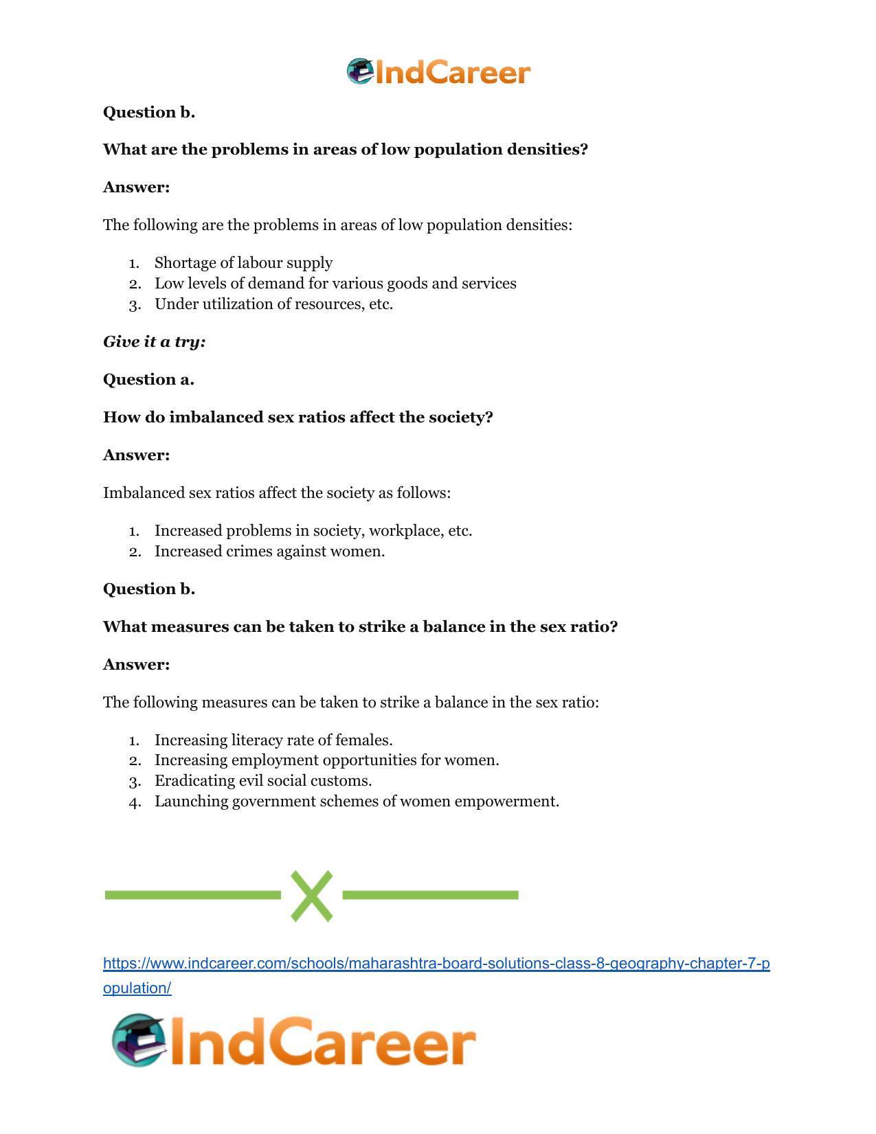 Maharashtra Board Solutions Class 8-Geography: Chapter 7- Population - Page 36