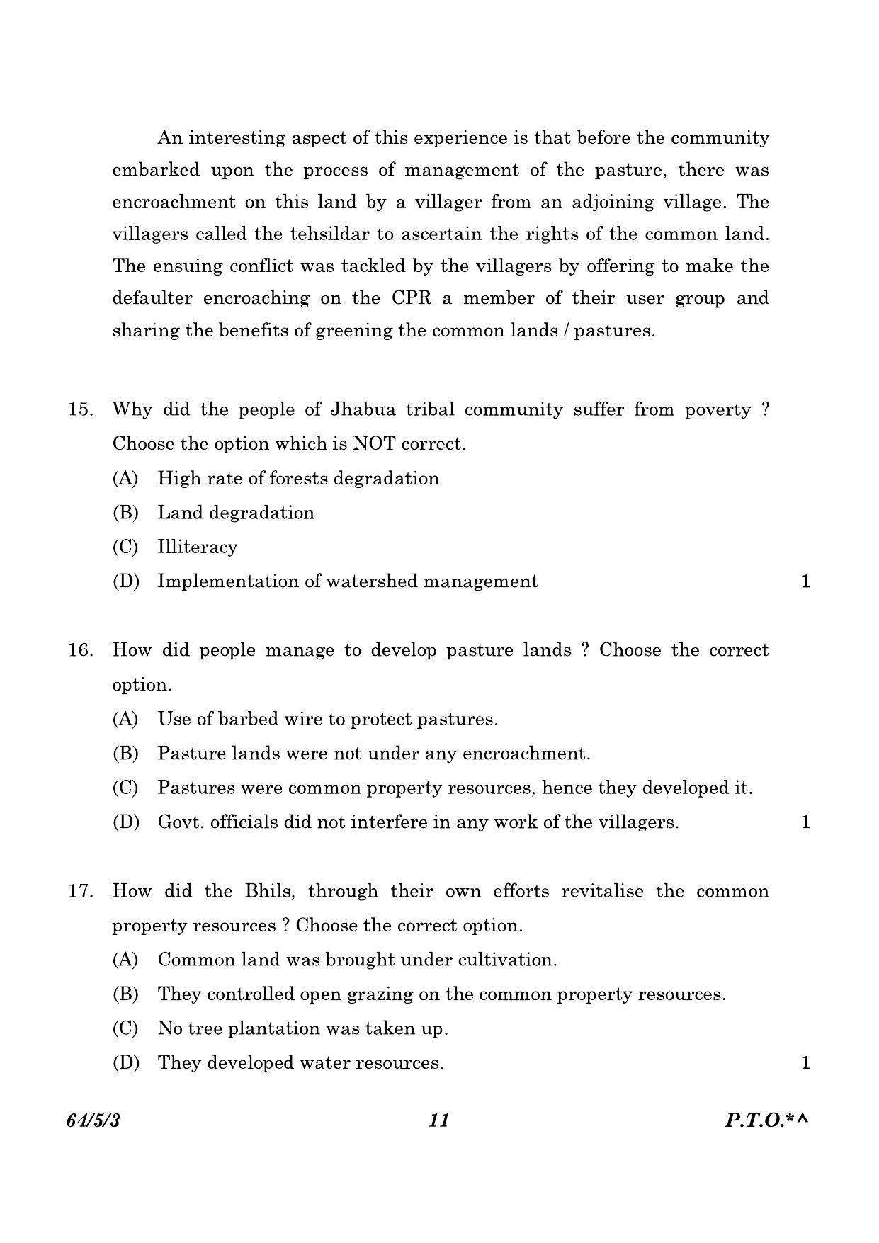 CBSE Class 12 64-5-3 Geography 2023 Question Paper - Page 11