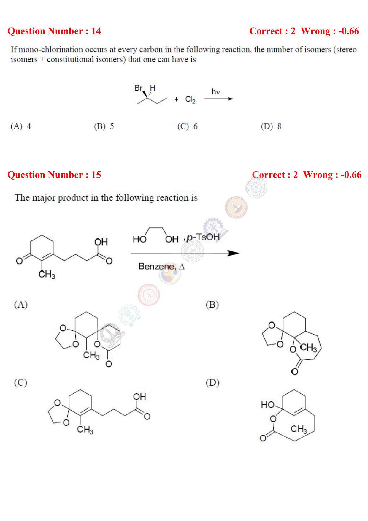 GATE 2017 Life Sciences (XL) Question Paper with Answer Key - Page 6