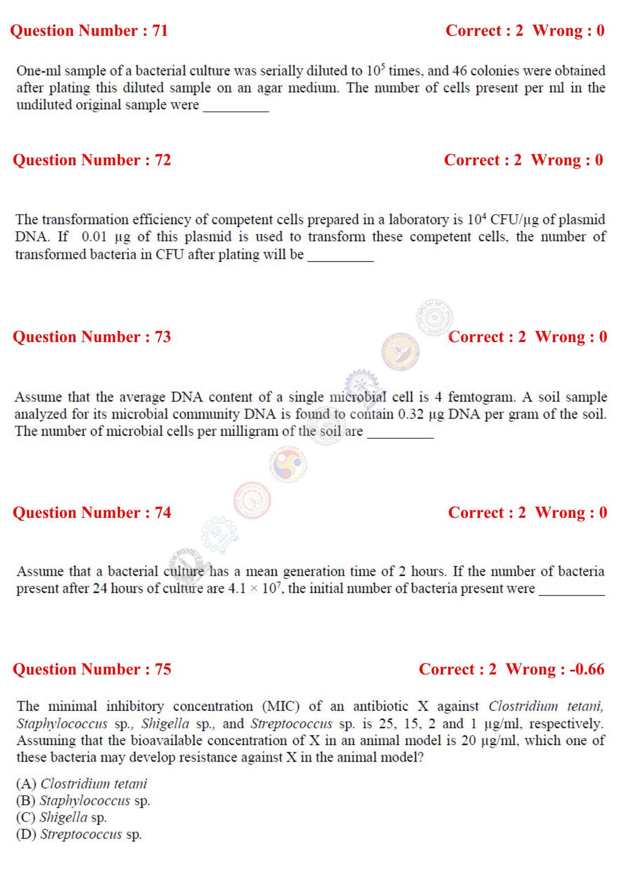 GATE 2017 Life Sciences (XL) Question Paper with Answer Key - Page 34