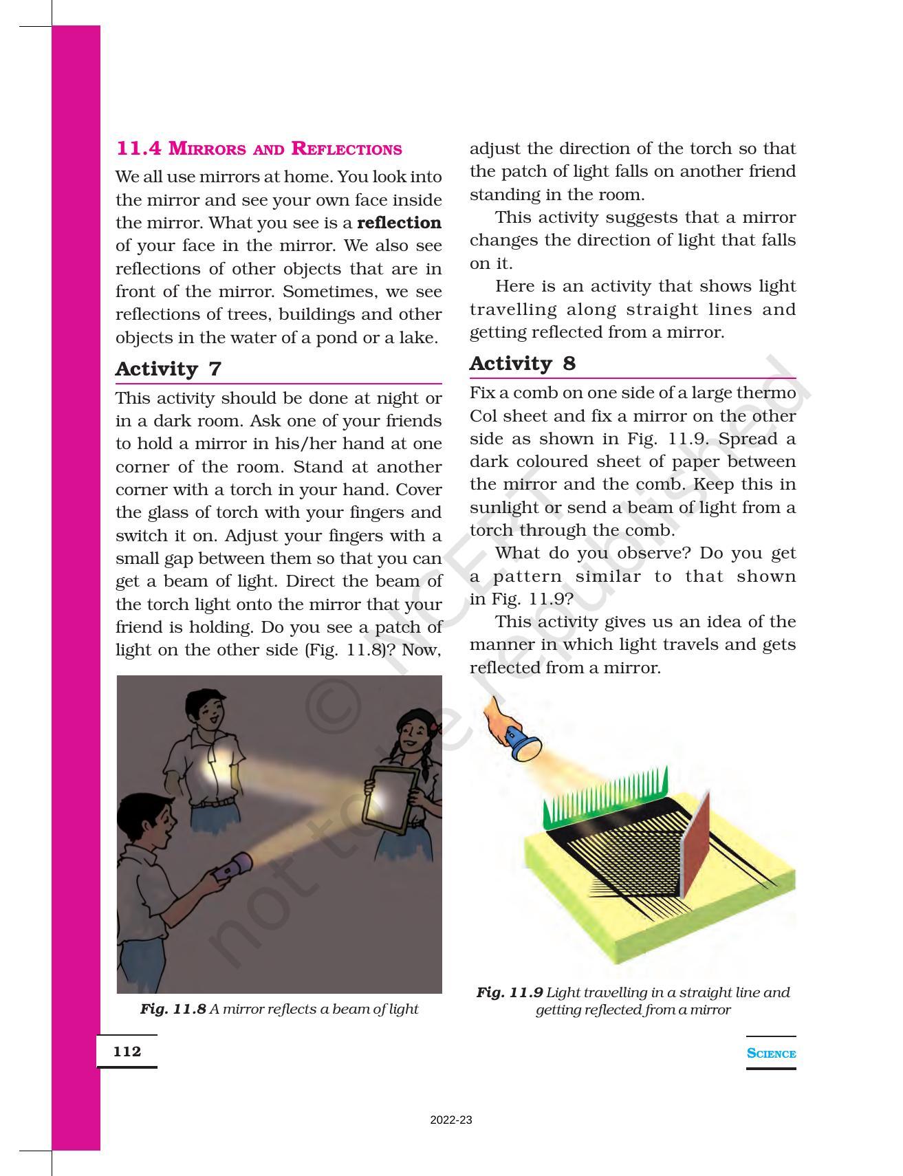 NCERT Book for Class 6 Science: Chapter 11-Light, Shadows and Reflections - Page 6