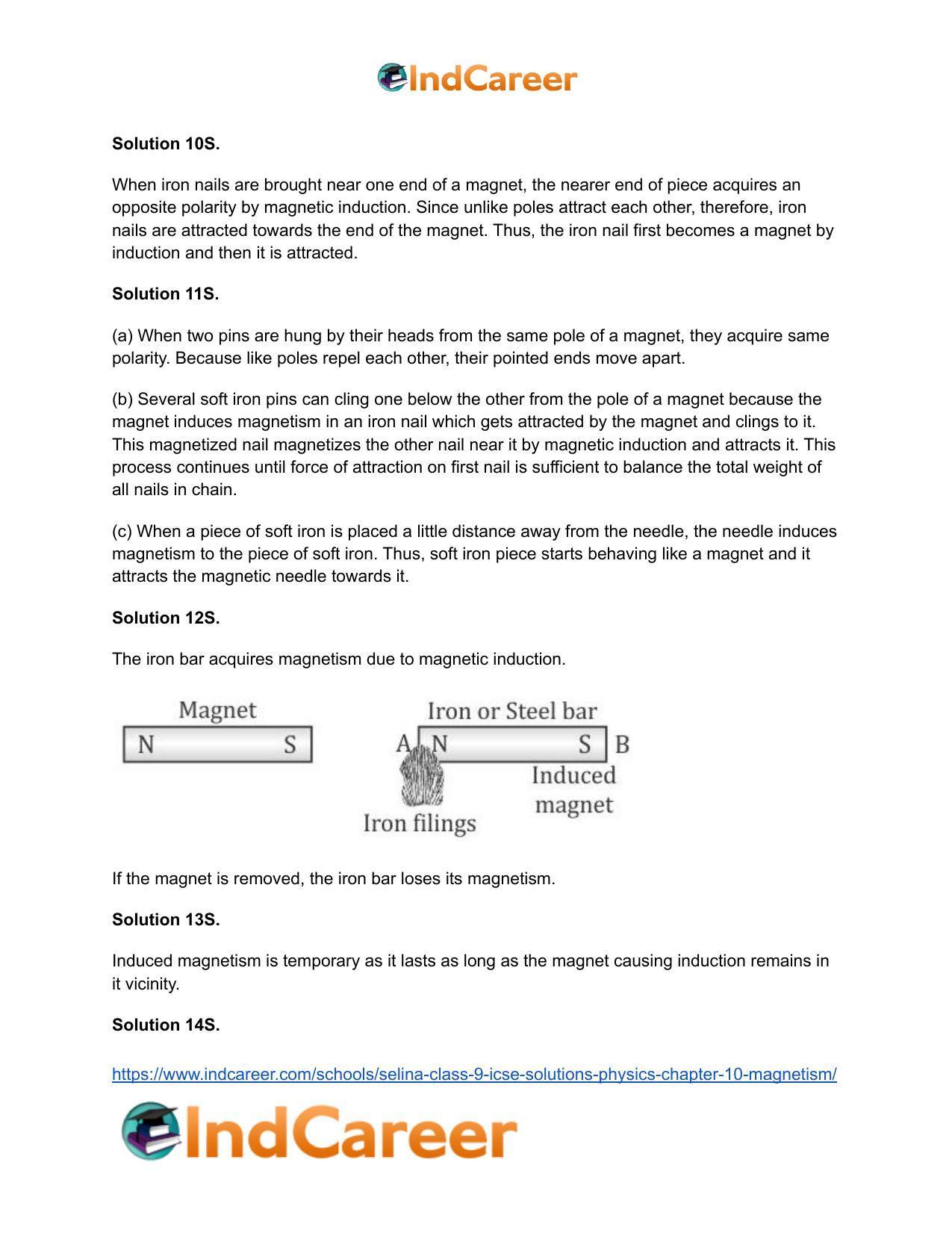 Selina Class 9 ICSE Solutions Physics : Chapter 10- Magnetism - Page 4