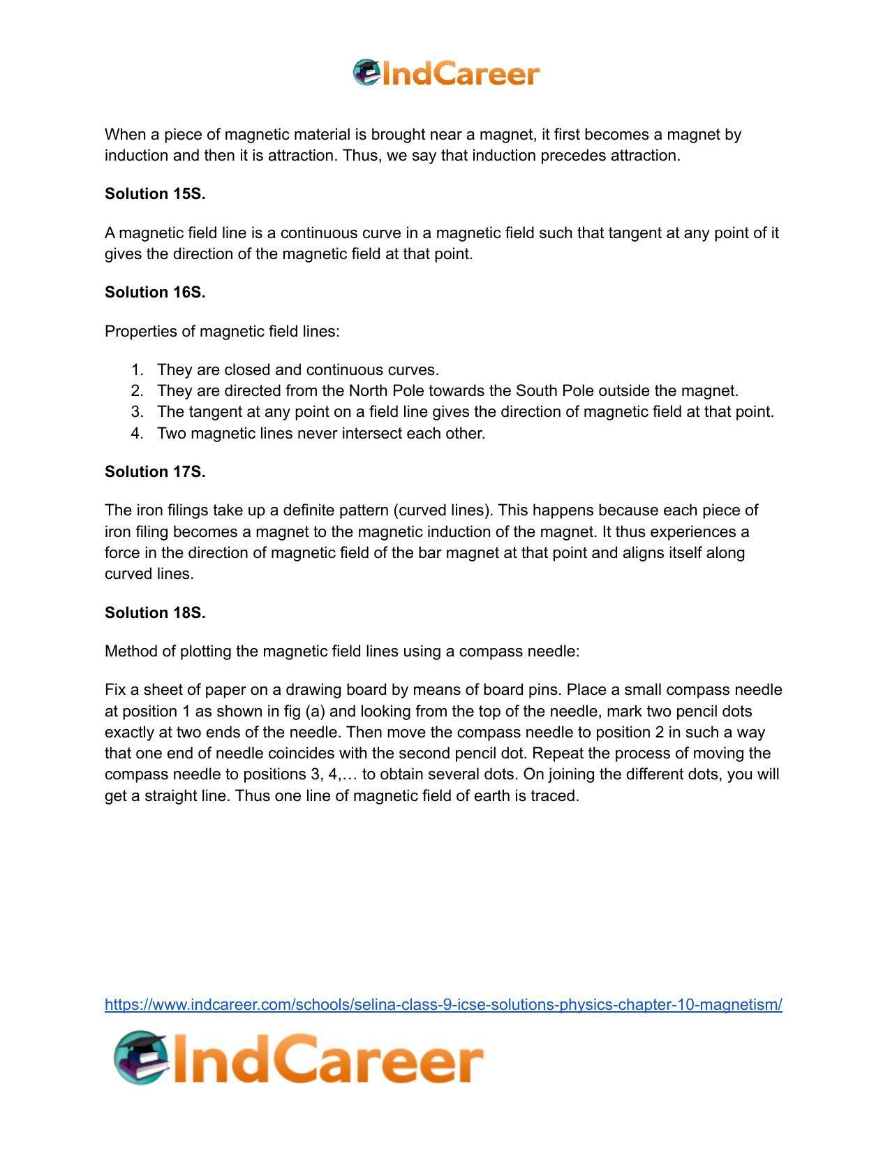 Selina Class 9 ICSE Solutions Physics : Chapter 10- Magnetism - Page 5
