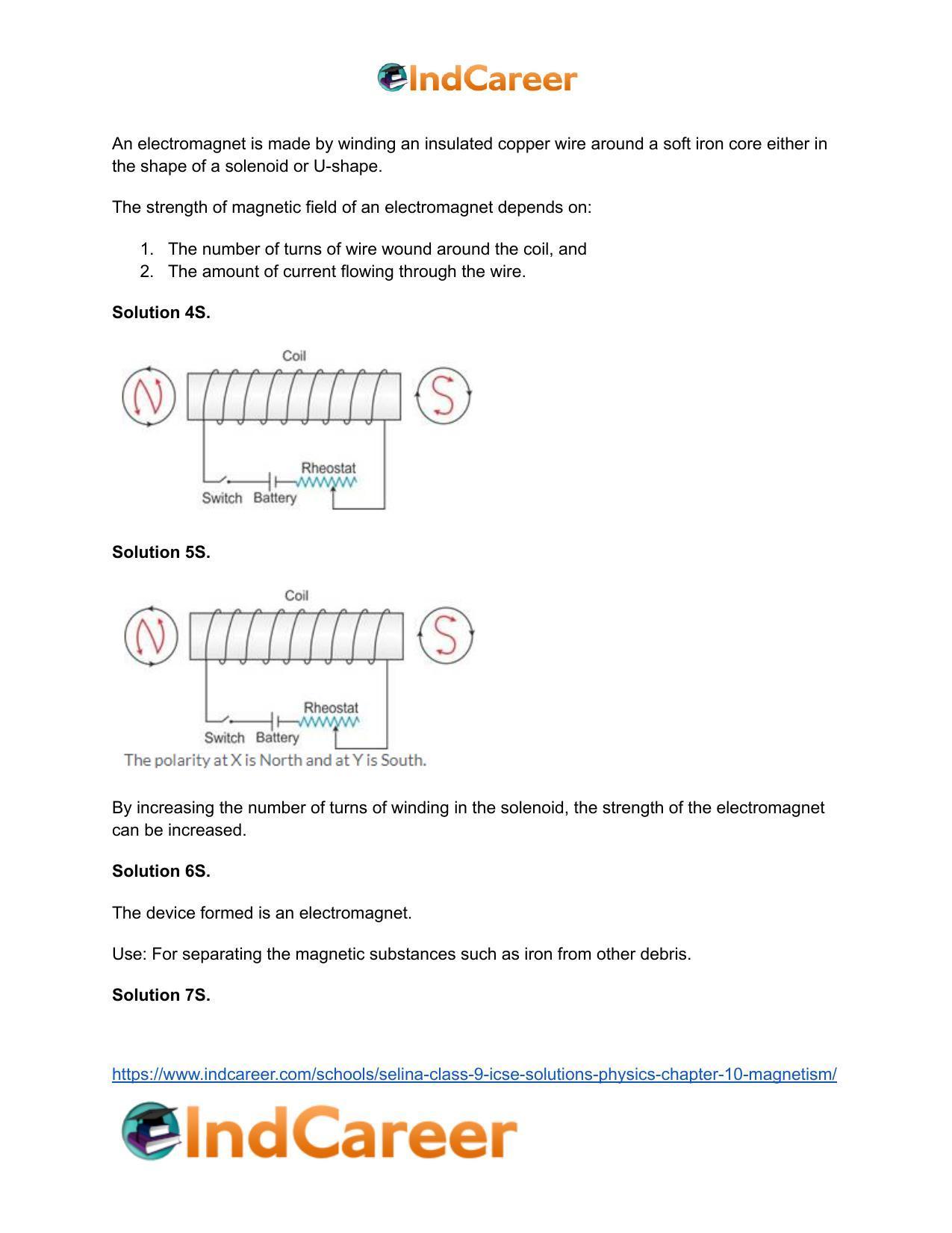 Selina Class 9 ICSE Solutions Physics : Chapter 10- Magnetism - Page 10