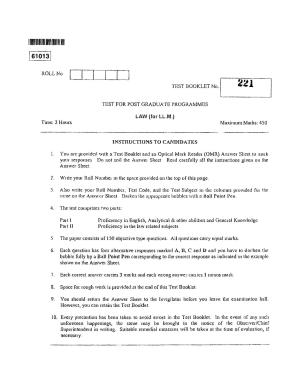 CUSAT CAT 2013 LLM Question Paper