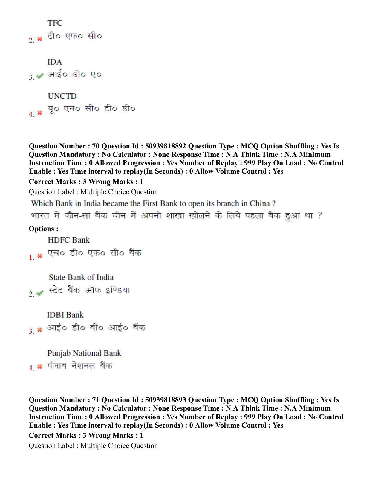 BHU RET Commerce 2020 Question Paper - Page 45