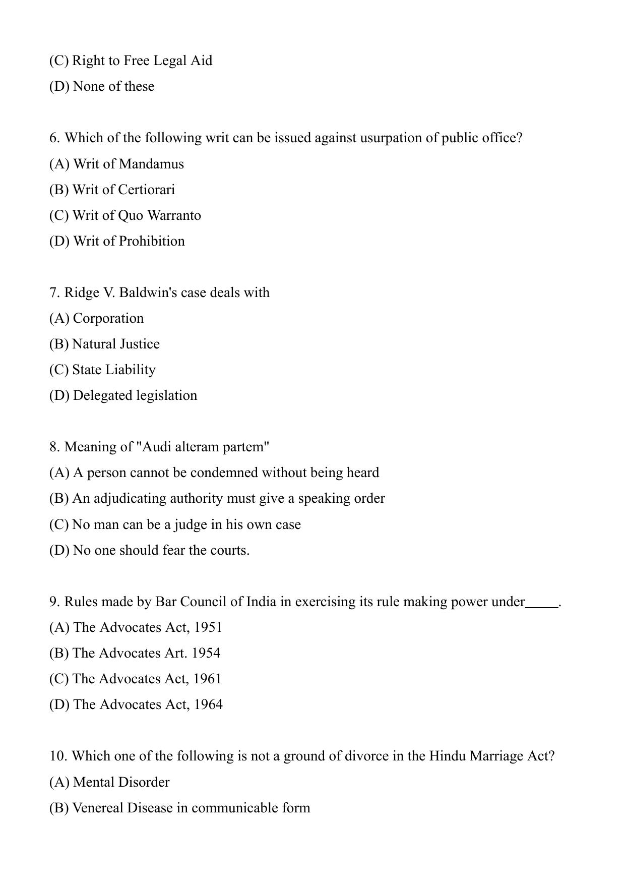 AIBE 17 English Question Paper - Page 2