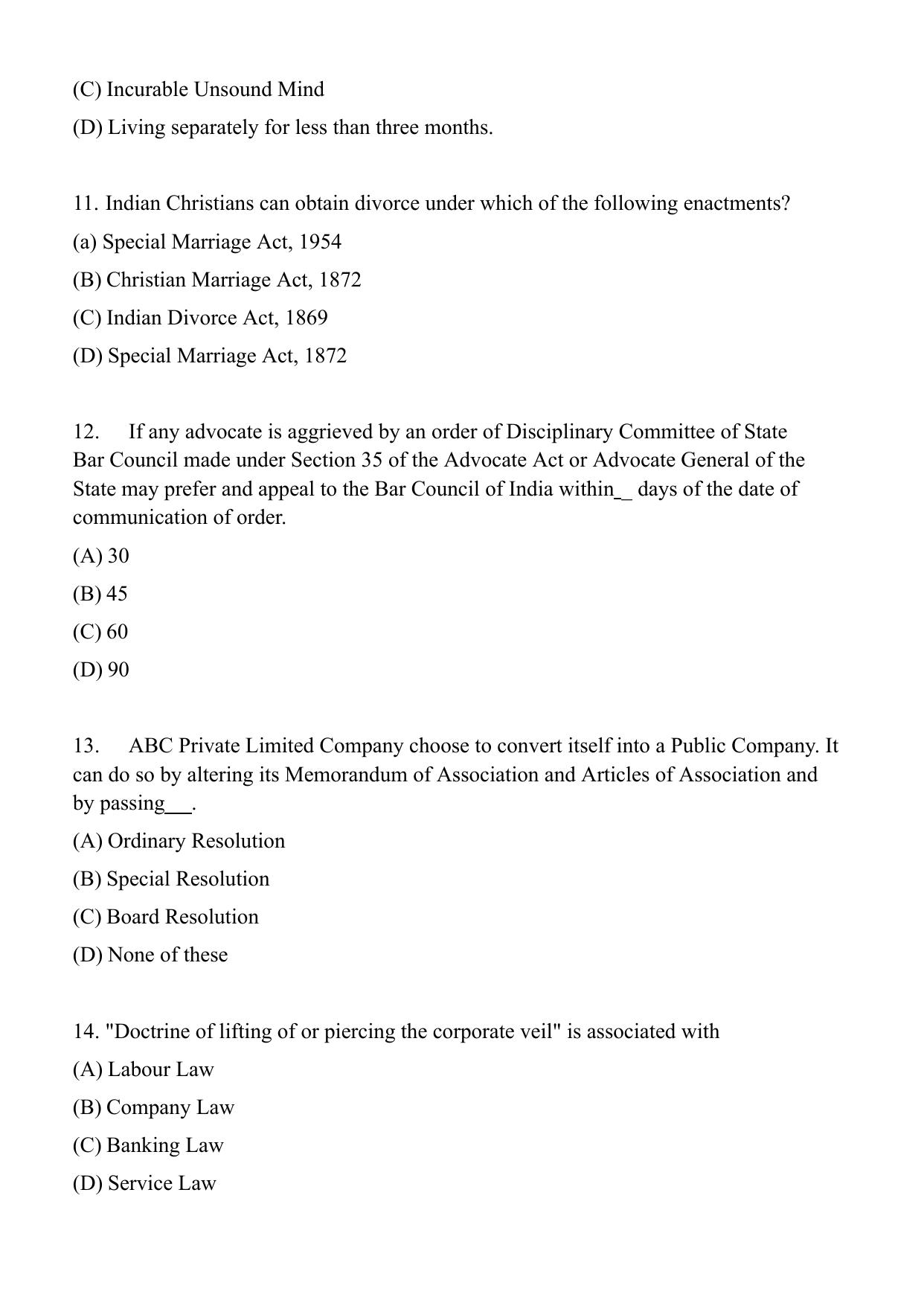 AIBE 17 English Question Paper - Page 3