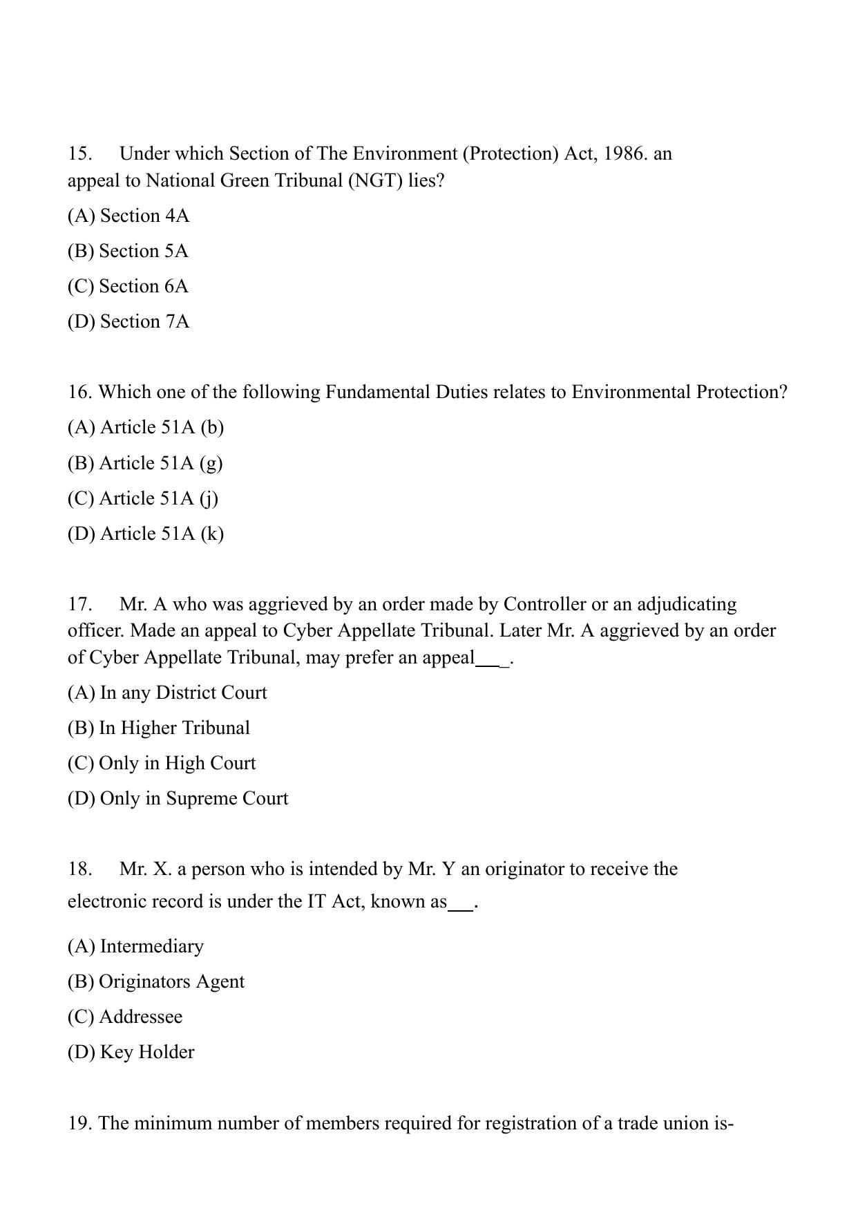 AIBE 17 English Question Paper - Page 4