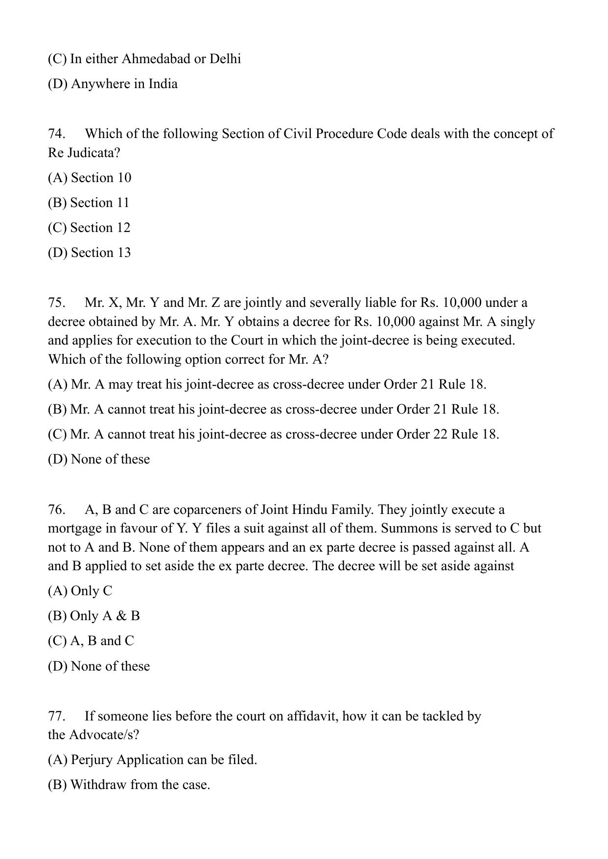 AIBE 17 English Question Paper - Page 18