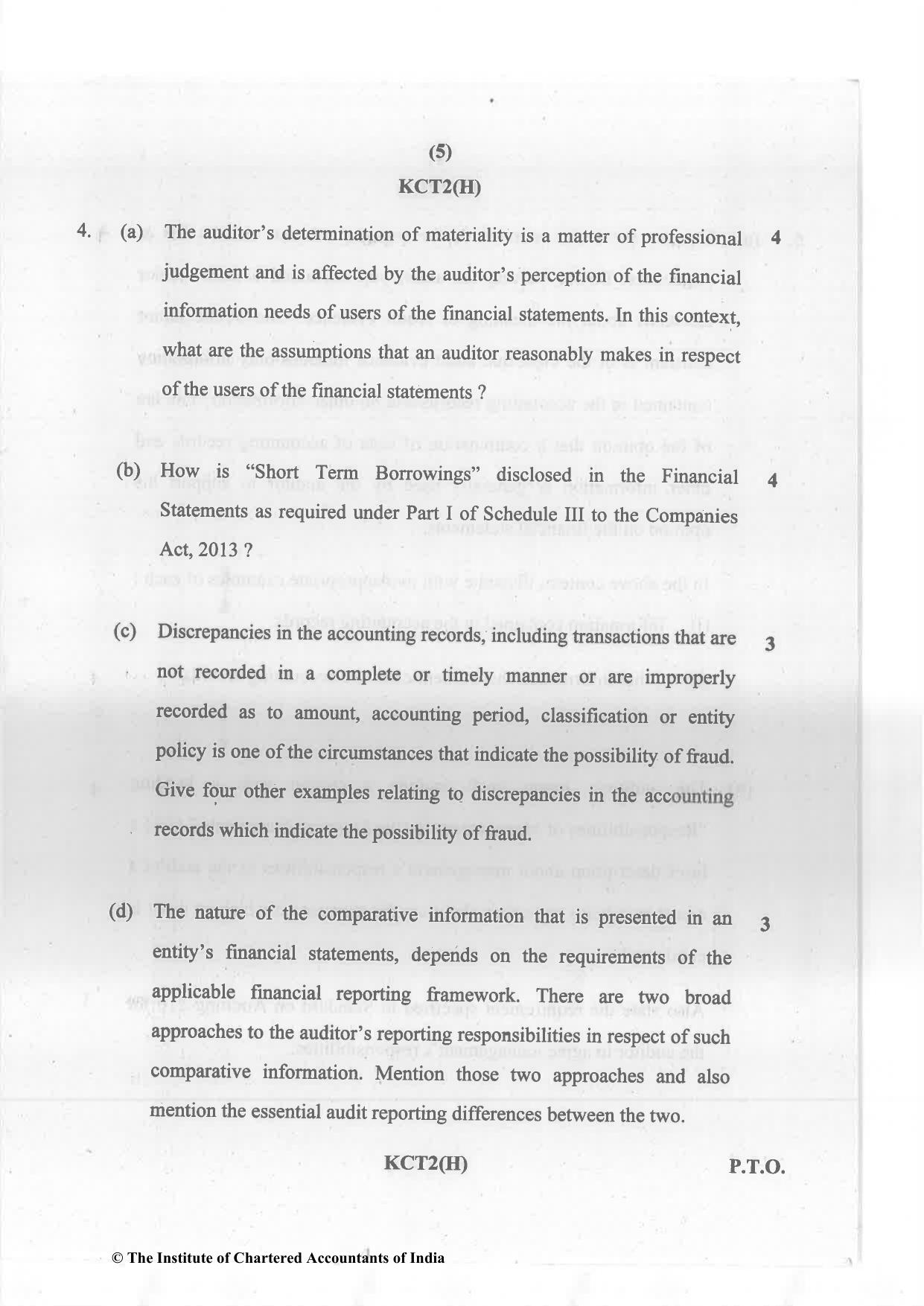 CA Inter Nov 2023 Question Paper - Paper 6 – Auditing and Assurance - Page 5