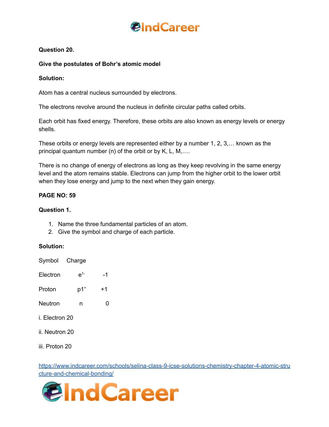 Selina Class 9 ICSE Solutions Chemistry : Chapter 4- Atomic Structure and Chemical Bonding - Page 10