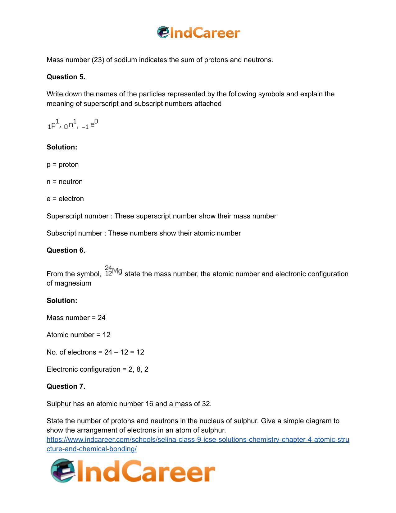 Selina Class 9 ICSE Solutions Chemistry : Chapter 4- Atomic Structure and Chemical Bonding - Page 12