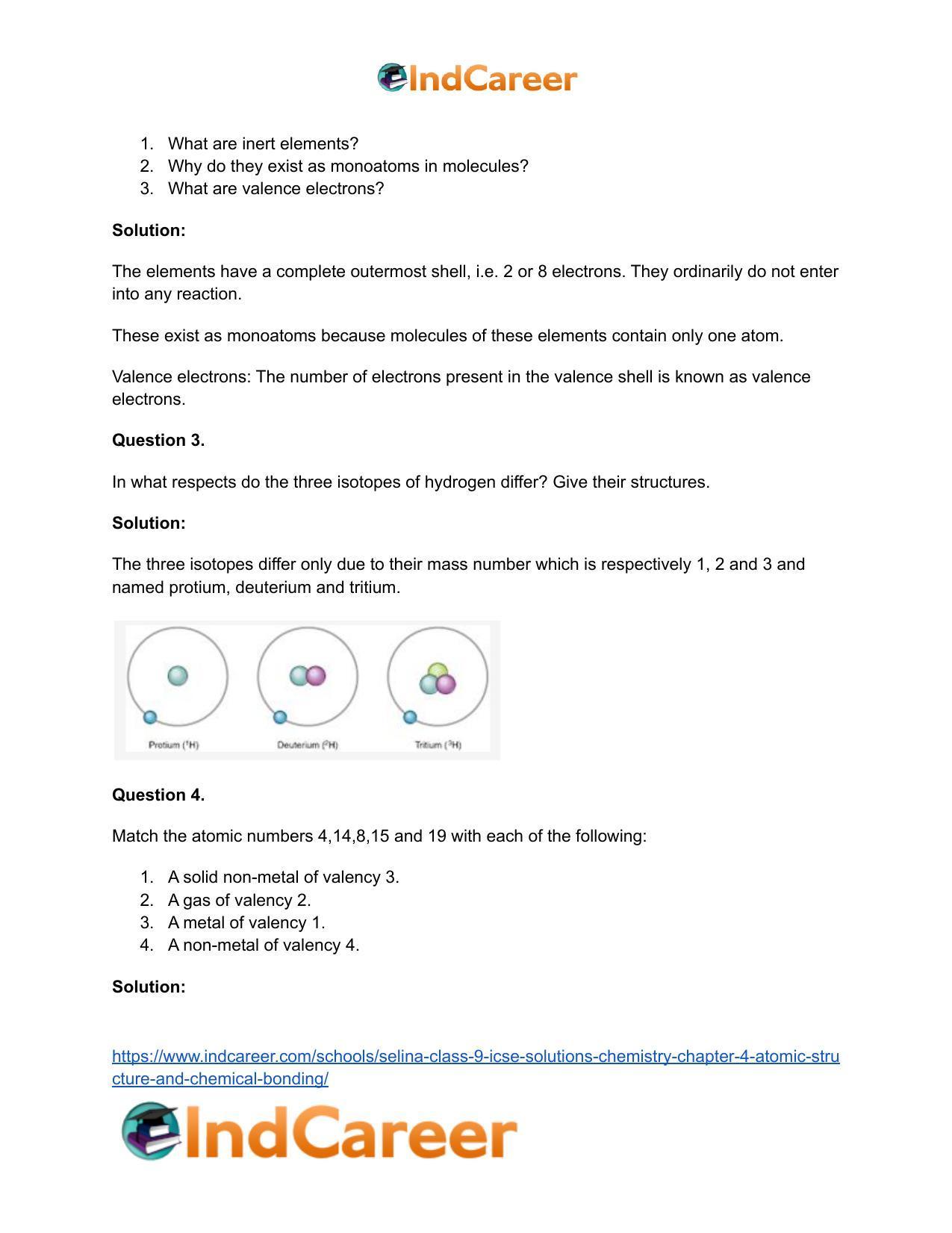 Selina Class 9 ICSE Solutions Chemistry : Chapter 4- Atomic Structure and Chemical Bonding - Page 15