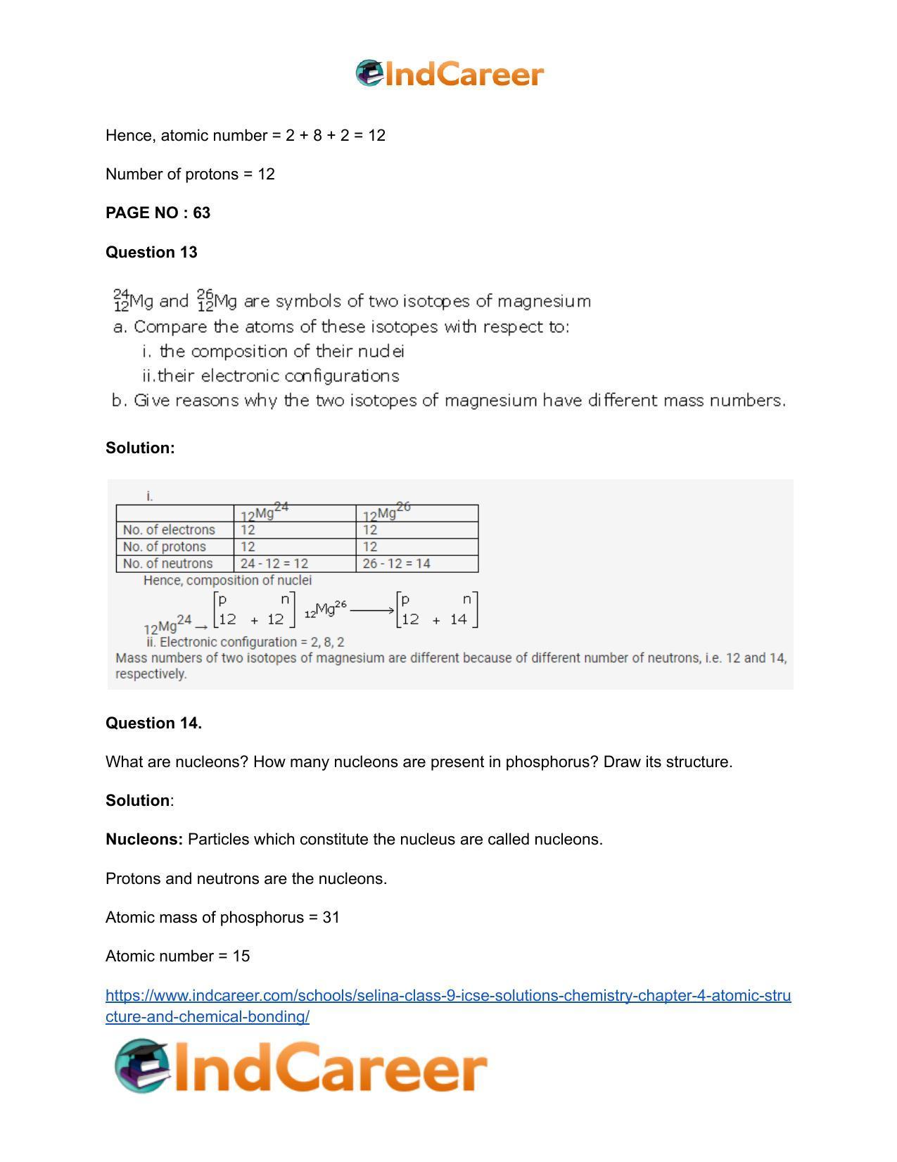 Selina Class 9 ICSE Solutions Chemistry : Chapter 4- Atomic Structure and Chemical Bonding - Page 21