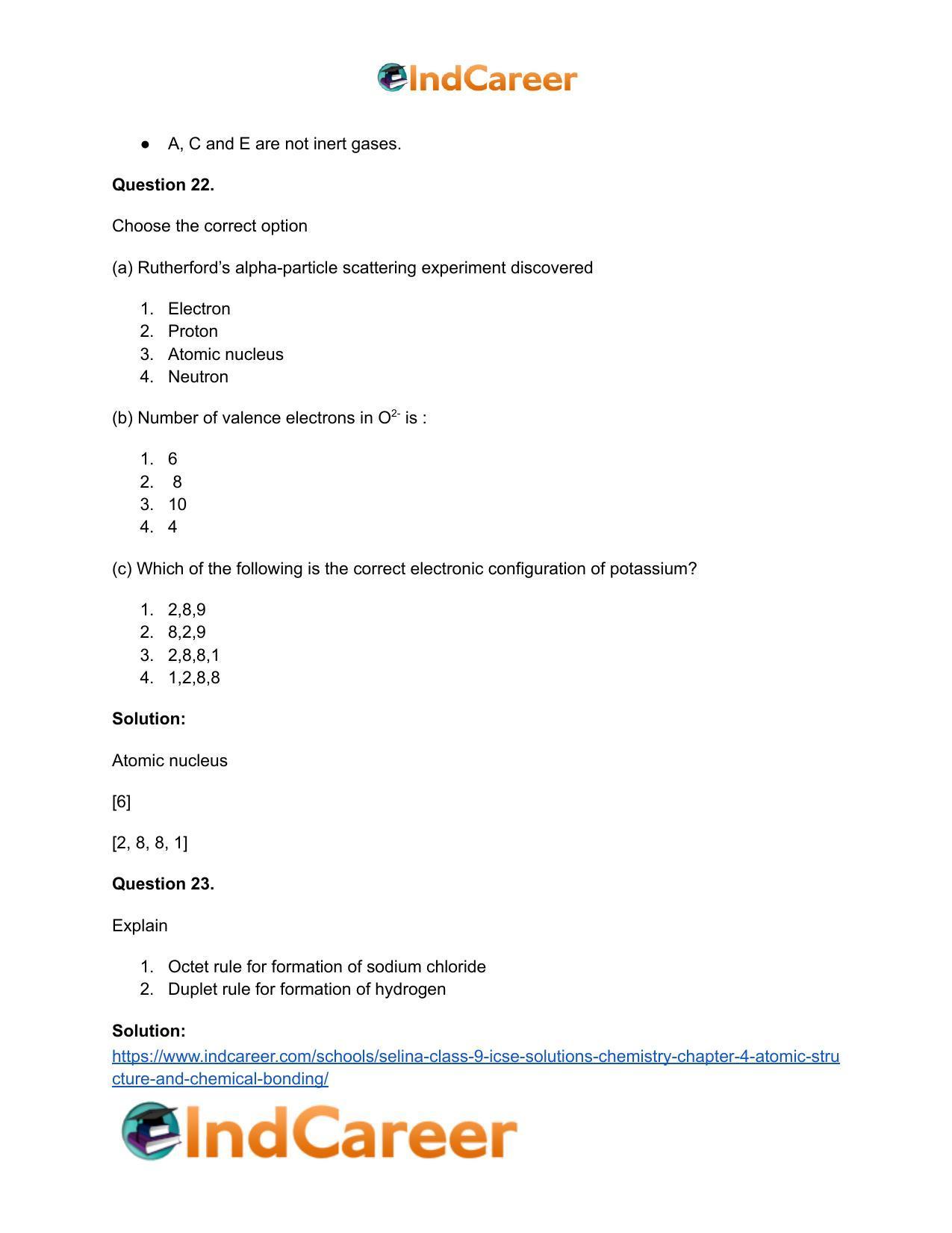Selina Class 9 ICSE Solutions Chemistry : Chapter 4- Atomic Structure and Chemical Bonding - Page 26