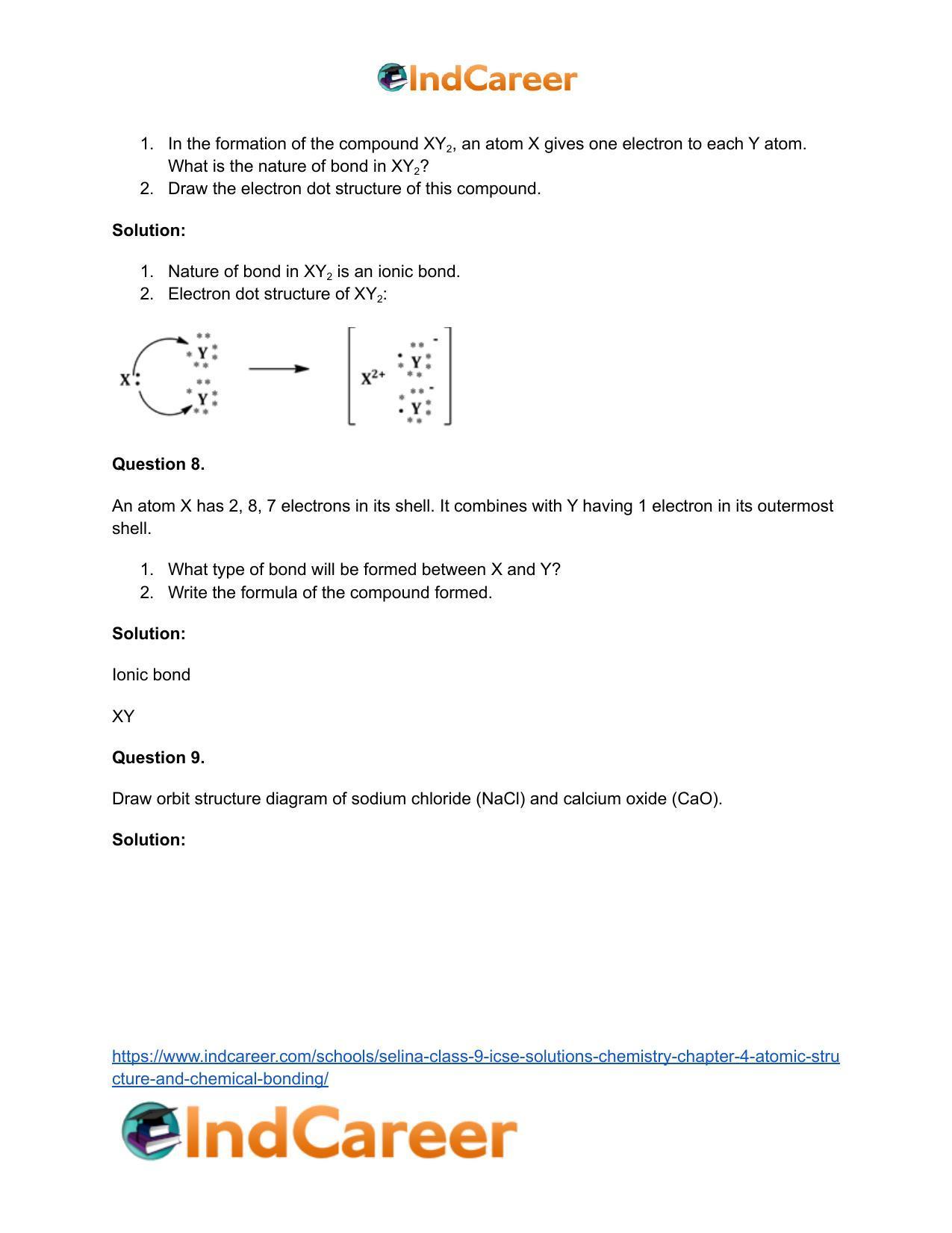 Selina Class 9 ICSE Solutions Chemistry : Chapter 4- Atomic Structure and Chemical Bonding - Page 30