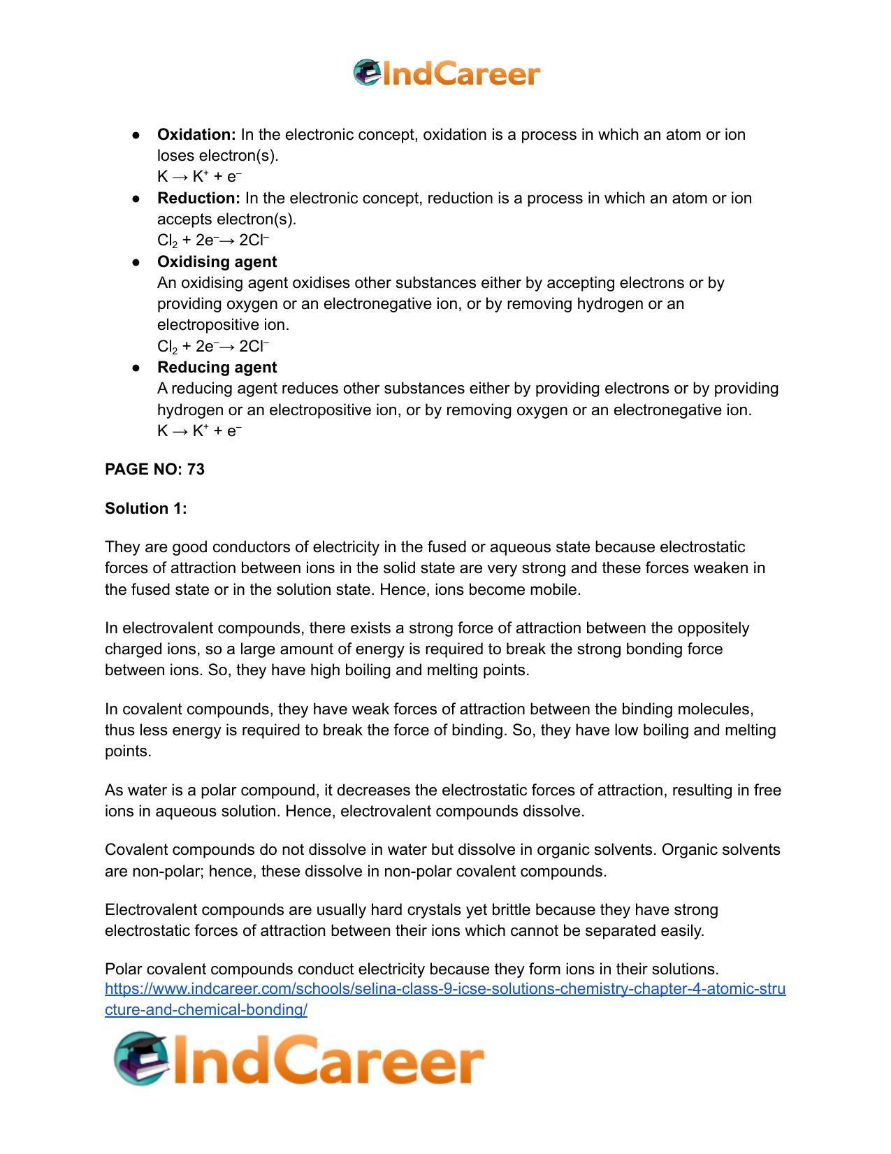 Selina Class 9 ICSE Solutions Chemistry : Chapter 4- Atomic Structure and Chemical Bonding - Page 35