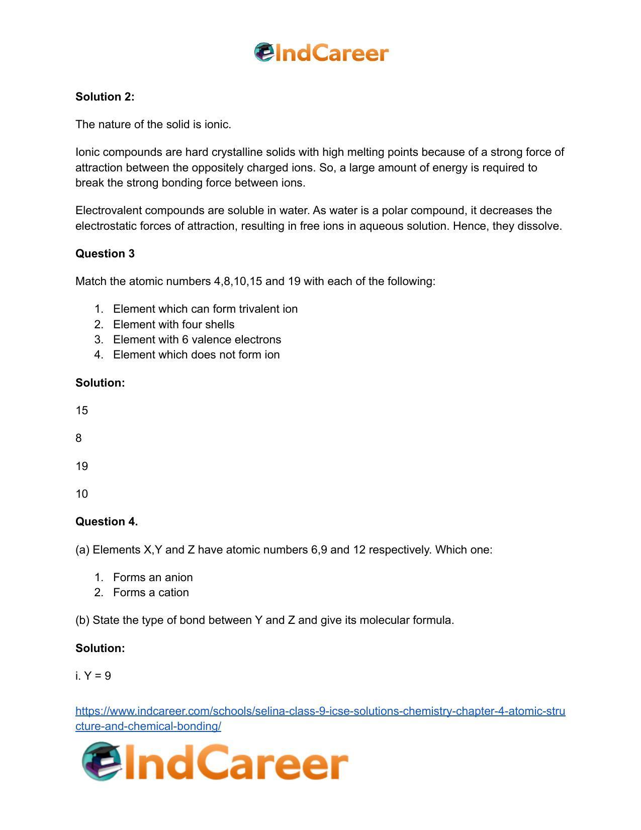 Selina Class 9 ICSE Solutions Chemistry : Chapter 4- Atomic Structure and Chemical Bonding - Page 36