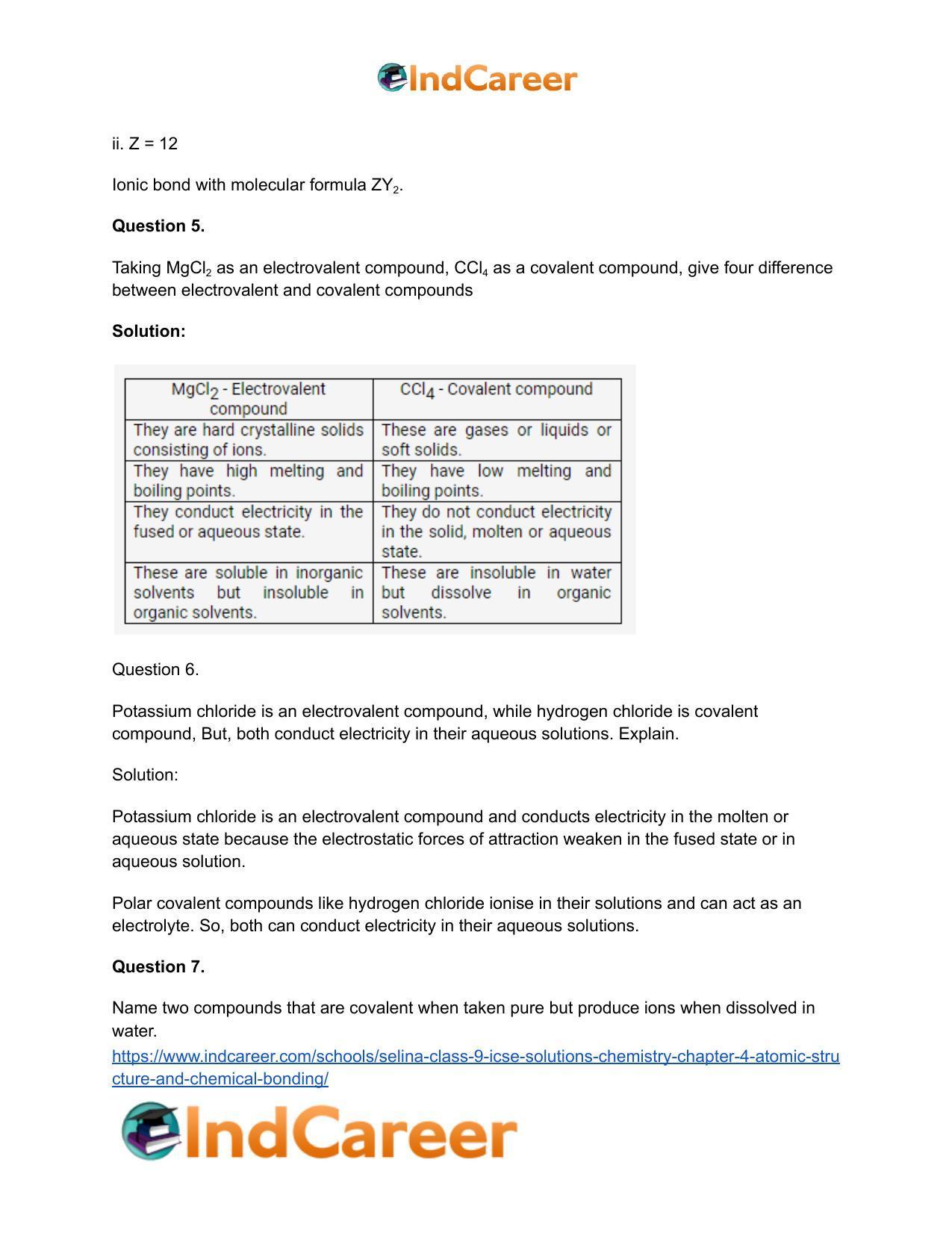 Selina Class 9 ICSE Solutions Chemistry : Chapter 4- Atomic Structure and Chemical Bonding - Page 37