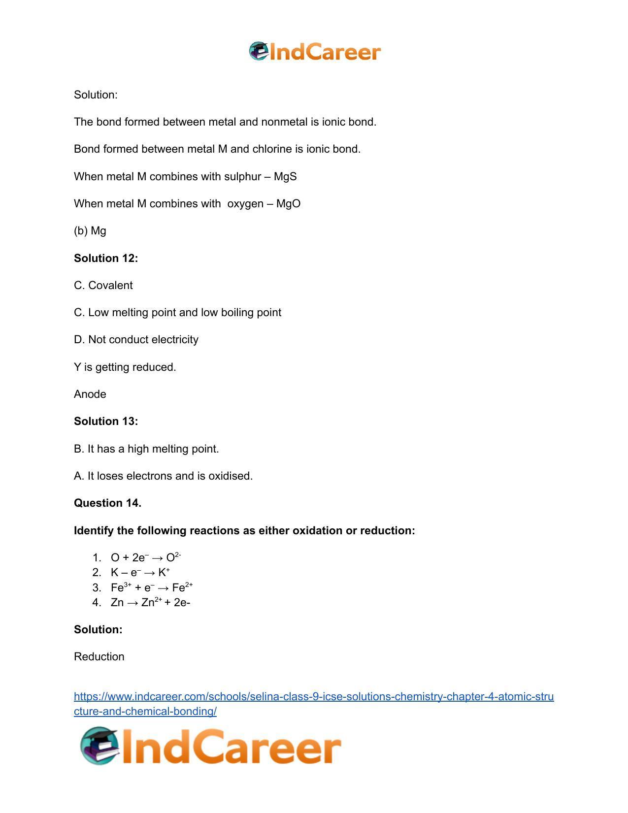 Selina Class 9 ICSE Solutions Chemistry : Chapter 4- Atomic Structure and Chemical Bonding - Page 39
