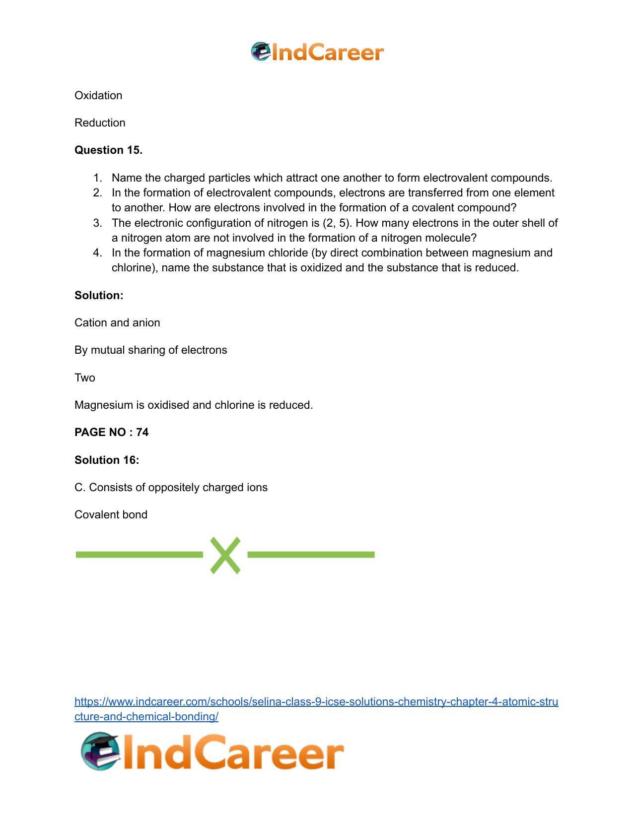 Selina Class 9 ICSE Solutions Chemistry : Chapter 4- Atomic Structure and Chemical Bonding - Page 40