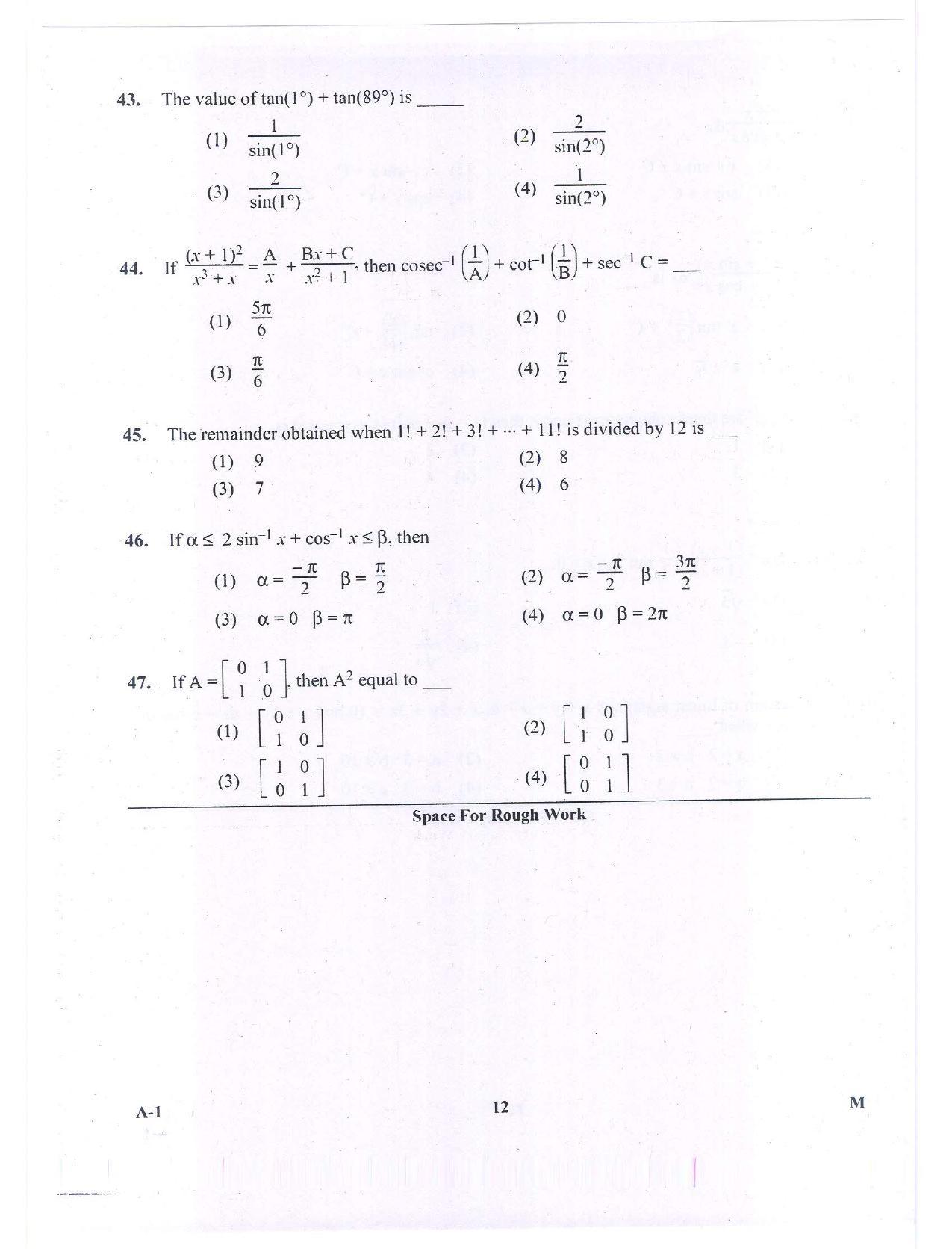 KCET Mathematics 2015 Question Papers - Page 12