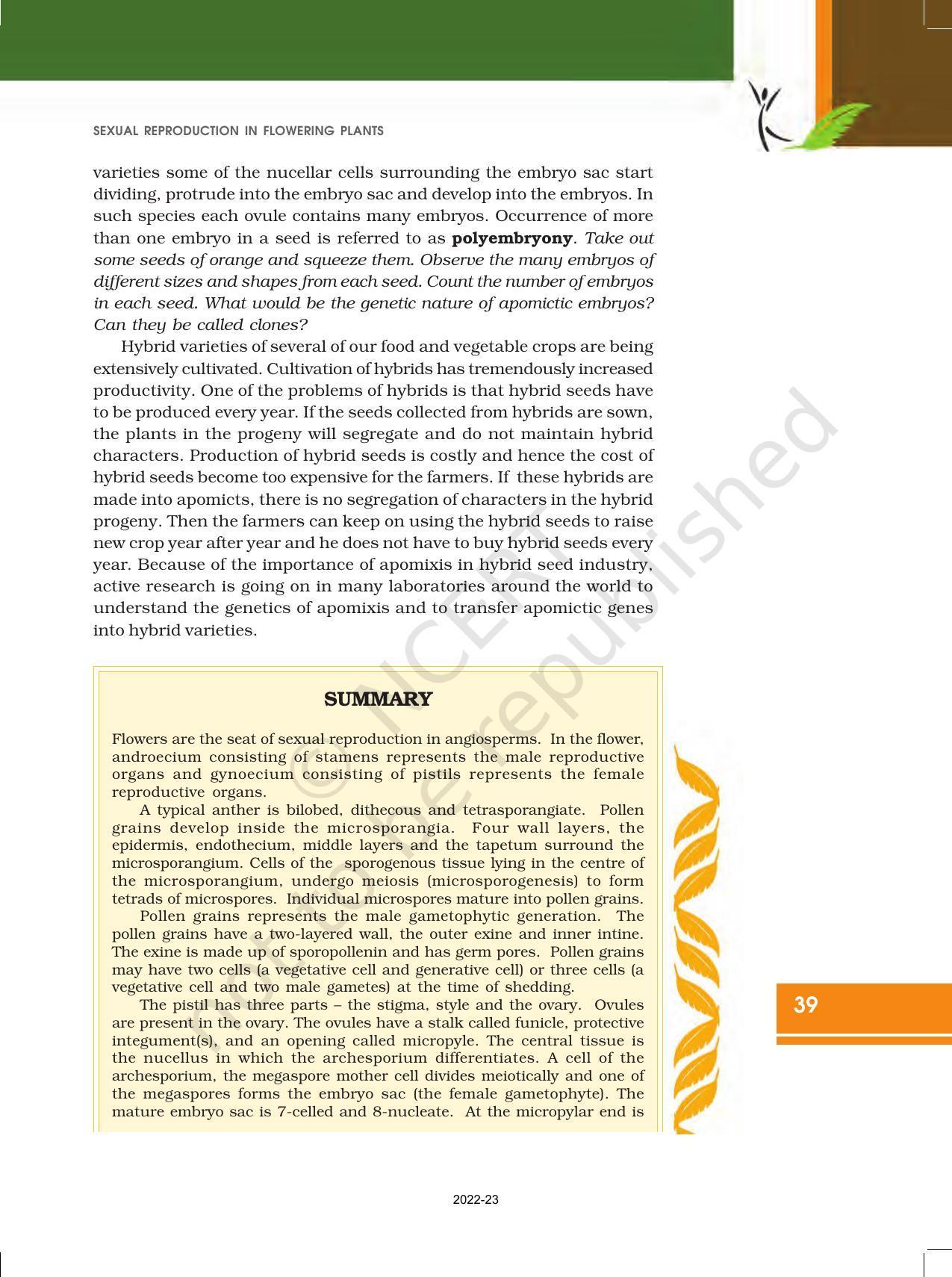 NCERT Book for Class 12 Biology Chapter 2 Sexual Reproduction in Flowering Plants - Page 21