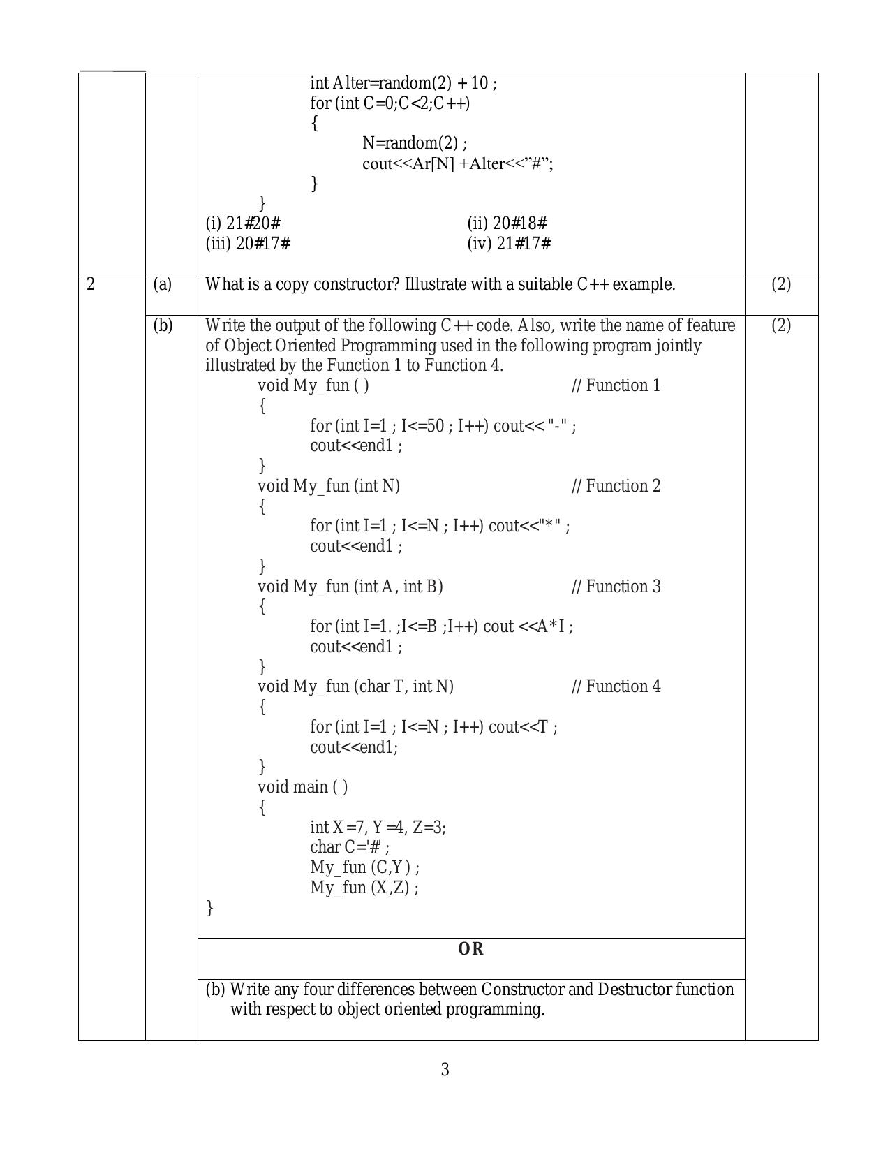 CBSE Class 12 Computer Science - Old Skill Education-Sample Paper 2019-20 - Page 3