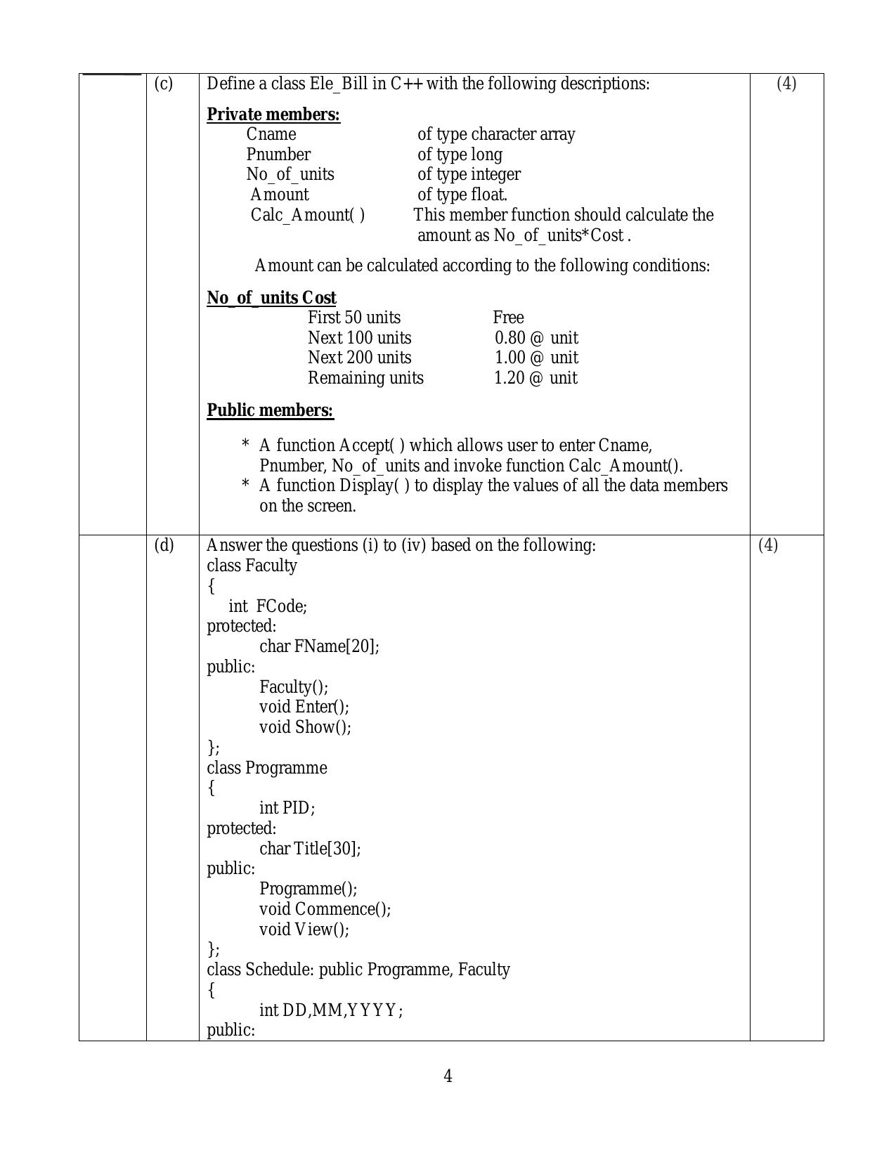 CBSE Class 12 Computer Science - Old Skill Education-Sample Paper 2019-20 - Page 4