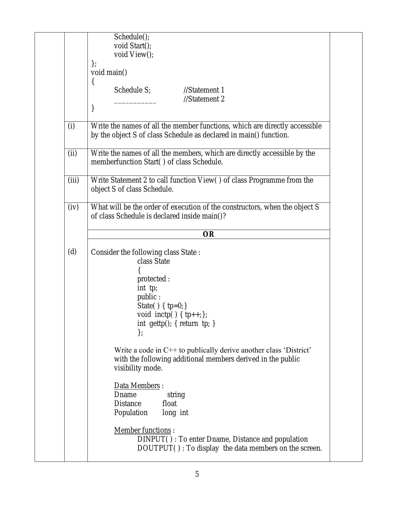 CBSE Class 12 Computer Science - Old Skill Education-Sample Paper 2019-20 - Page 5