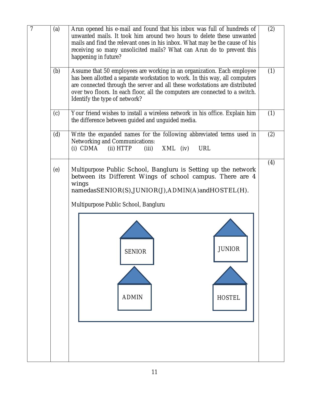 CBSE Class 12 Computer Science - Old Skill Education-Sample Paper 2019-20 - Page 11
