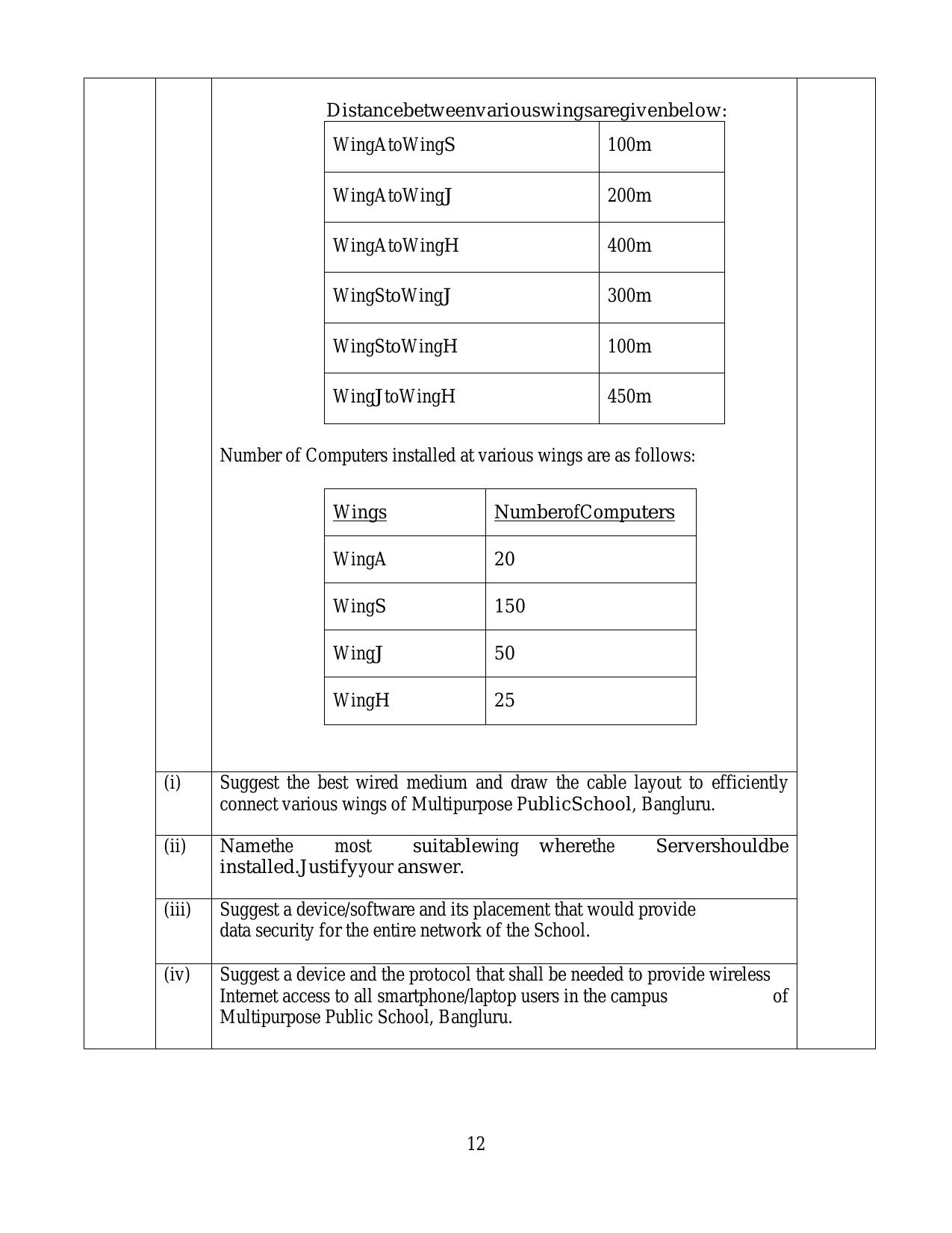 CBSE Class 12 Computer Science - Old Skill Education-Sample Paper 2019-20 - Page 12