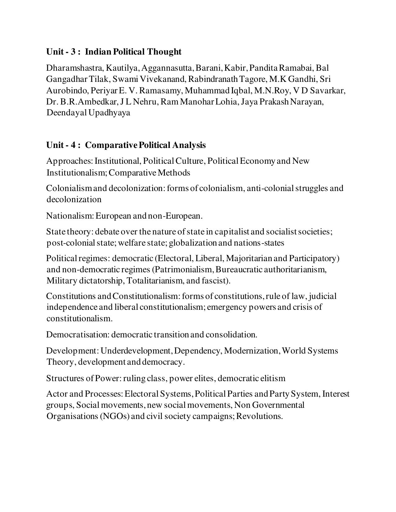 TNSET Syllabus - Political Sciences - Page 2
