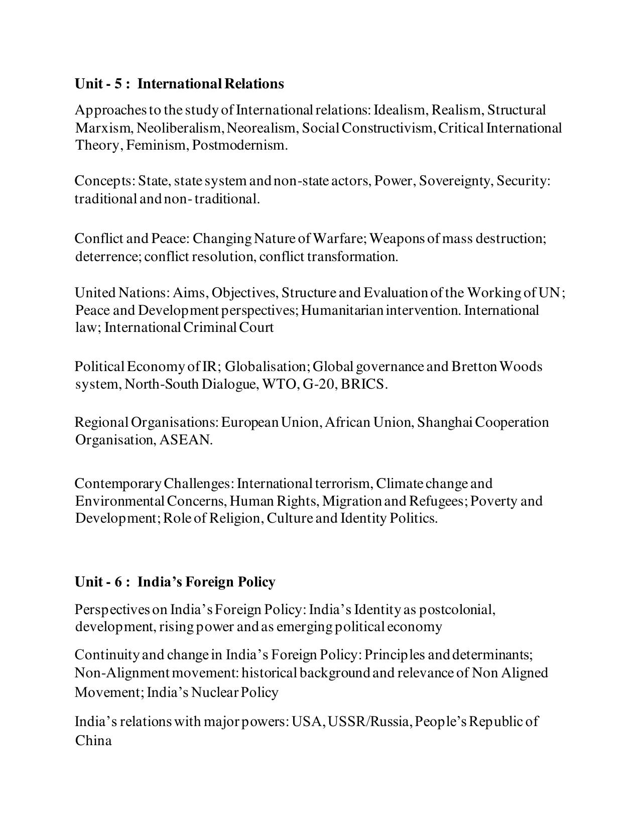 TNSET Syllabus - Political Sciences - Page 3