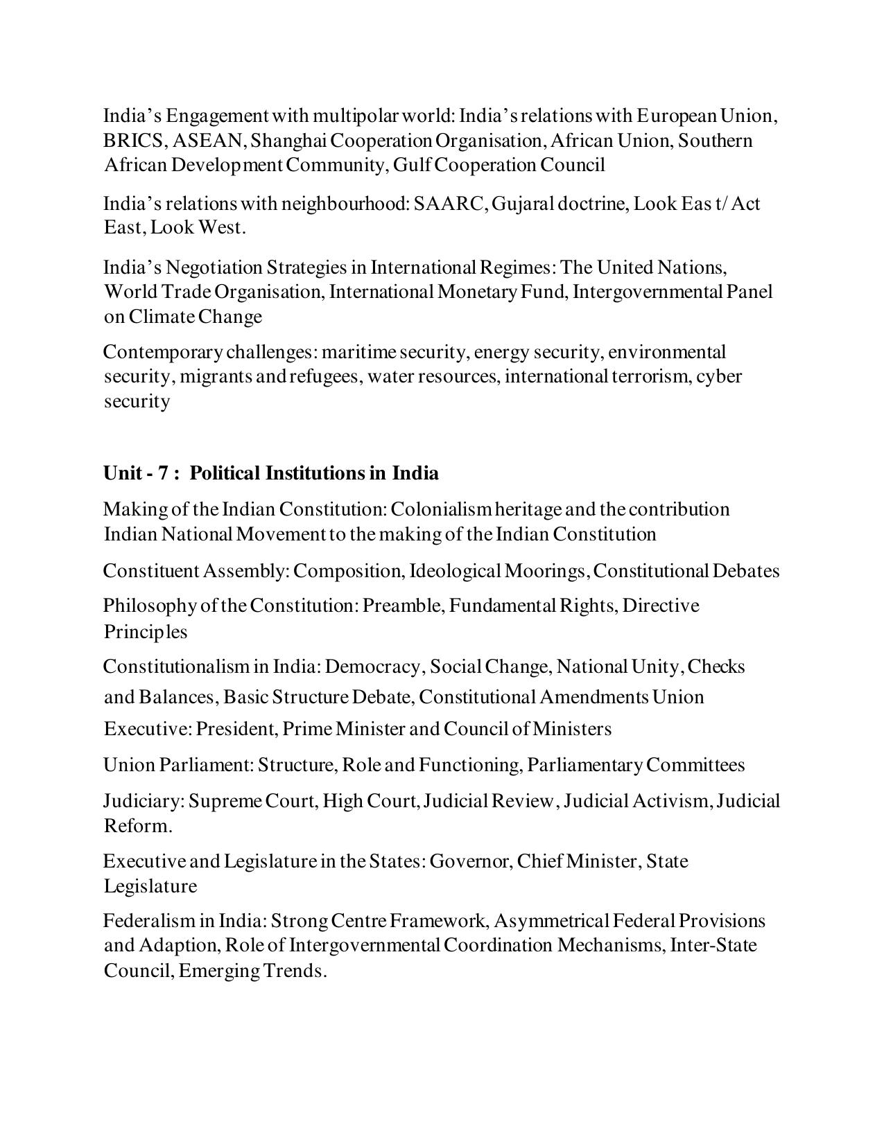 TNSET Syllabus - Political Sciences - Page 4